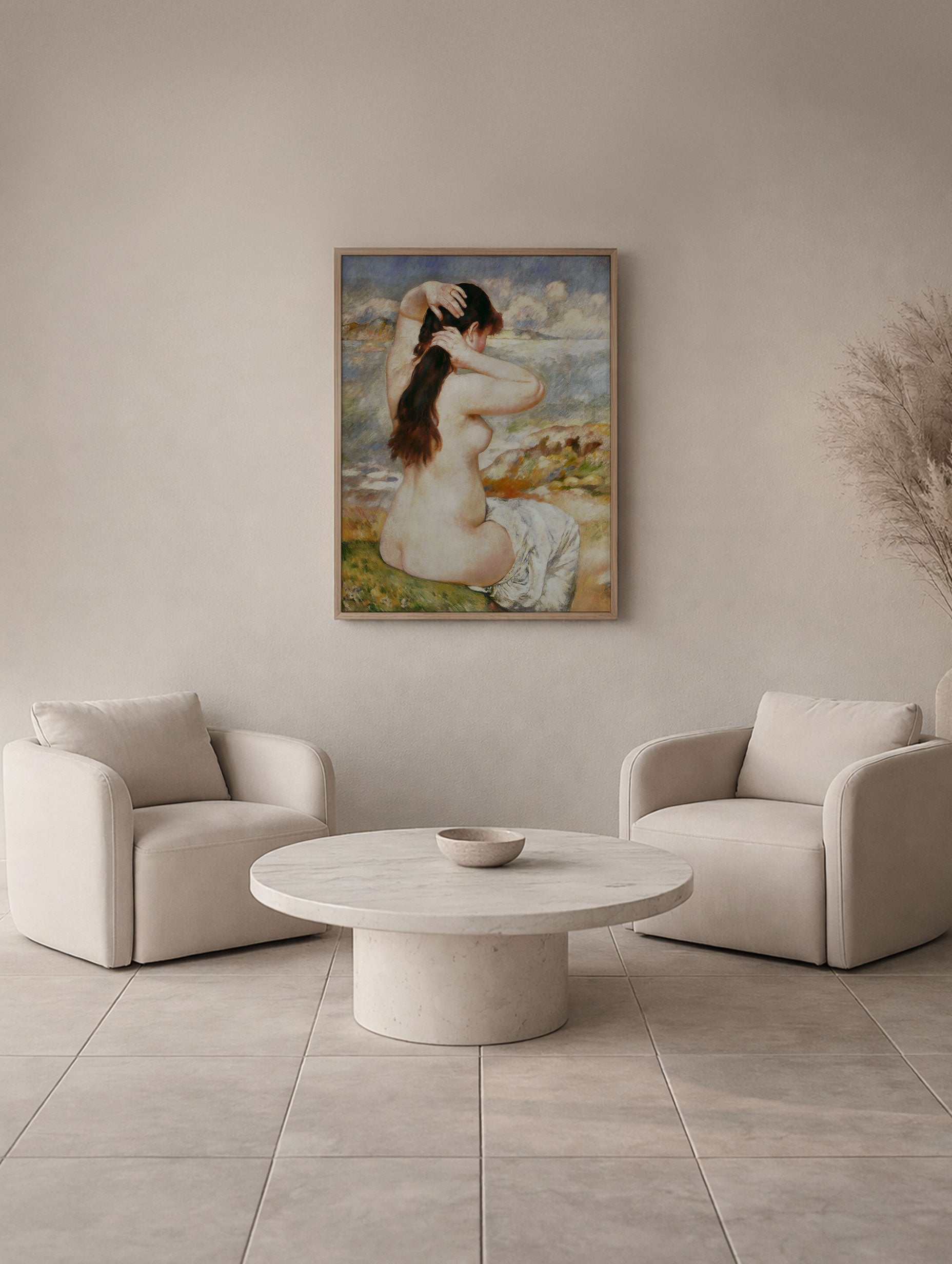 Bather Arranging Her Hair Pierre-Auguste Renoir Art Print Mockup