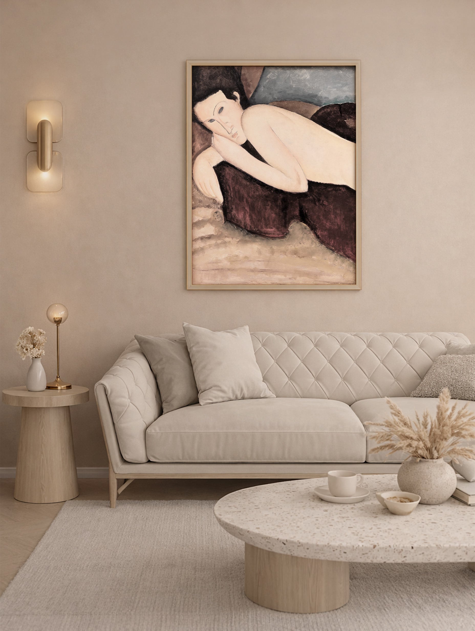 Reclining Nude from the Back Amedeo Modigliani Art Print Mockup