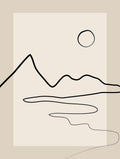 Elena Ristova - Minimalist Line Landscape with Sun Poster