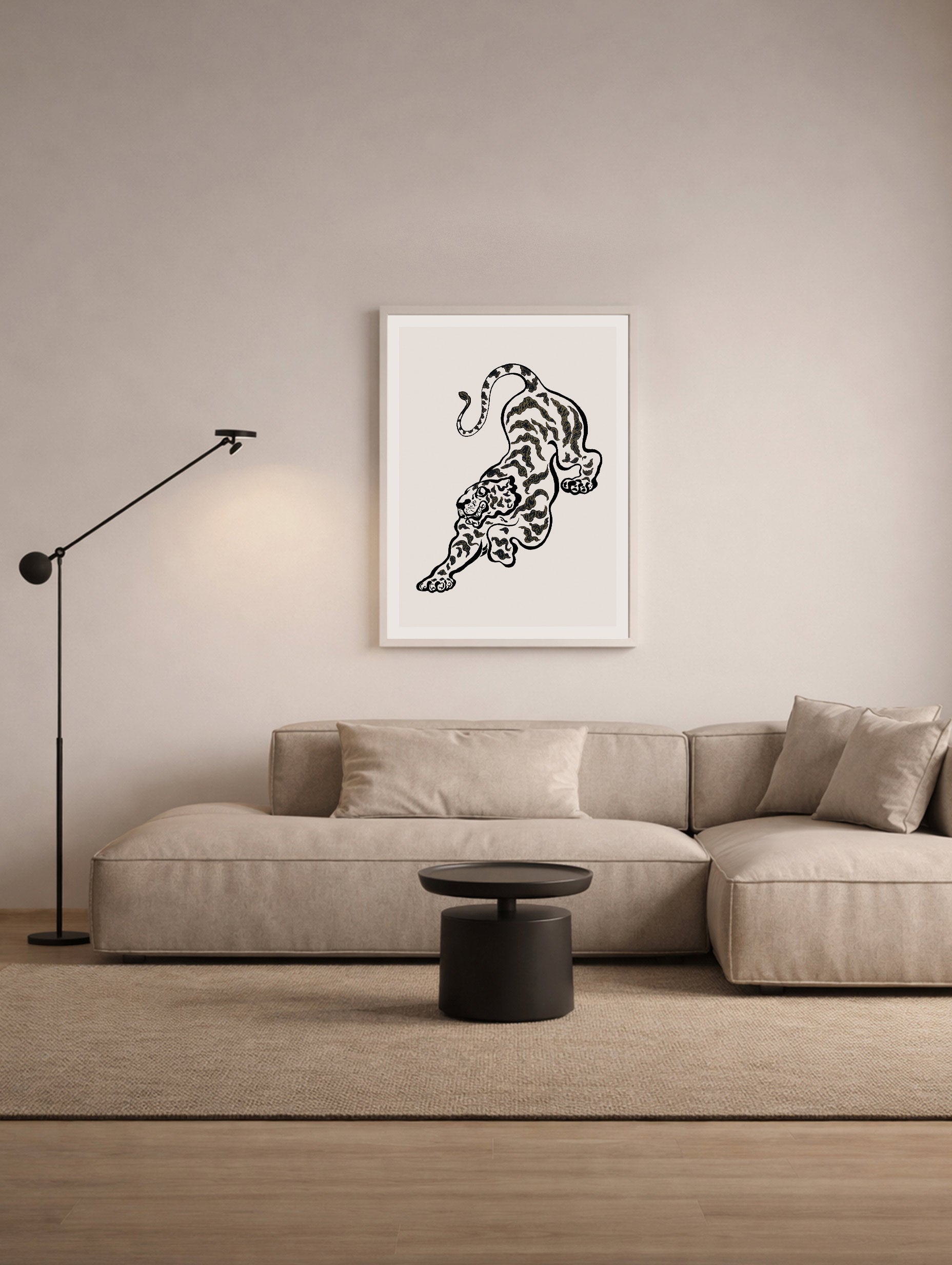 Minimalistisk tigerposter