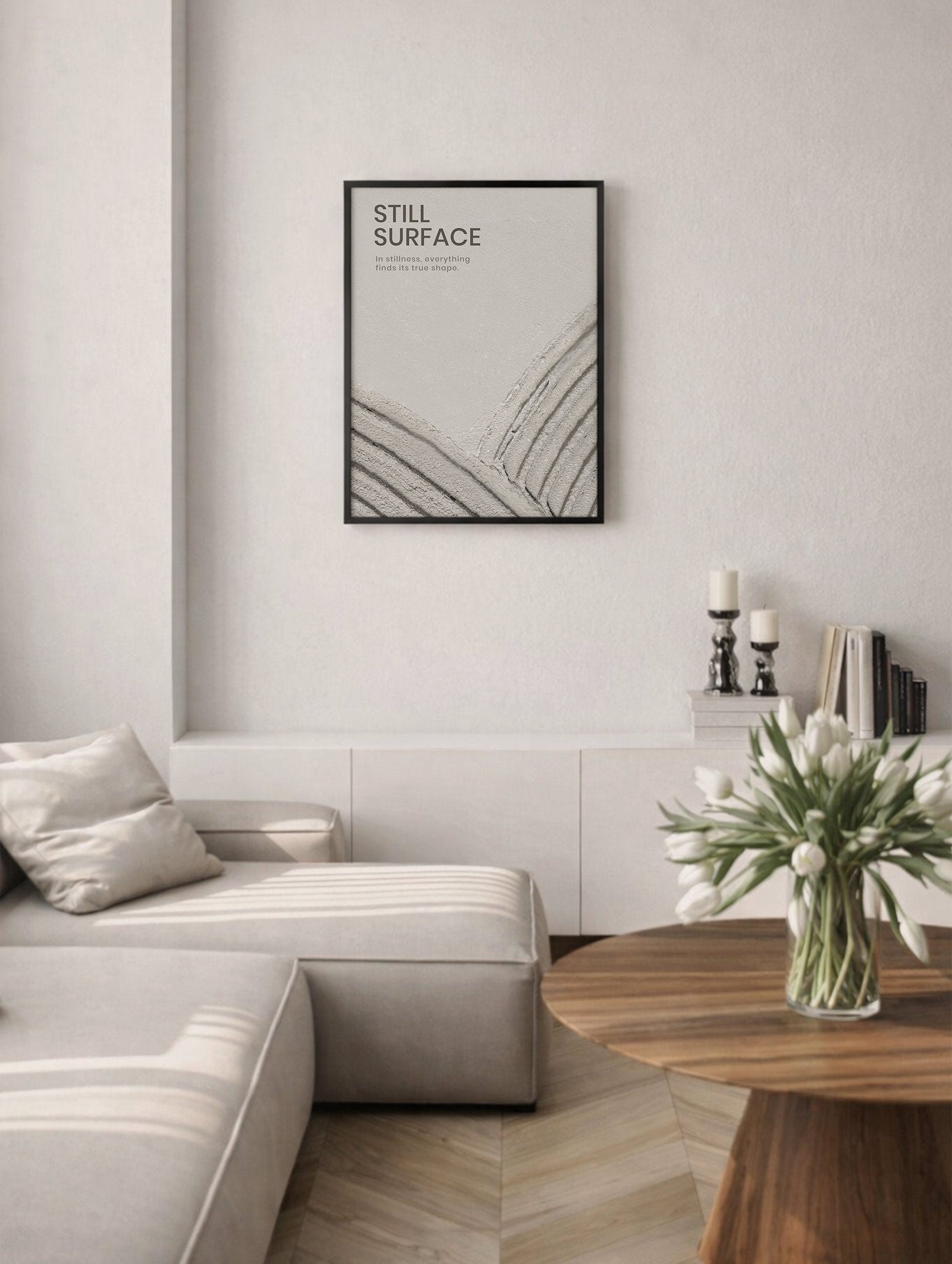 Still Surface Minimal Zen Typography Poster Mockup