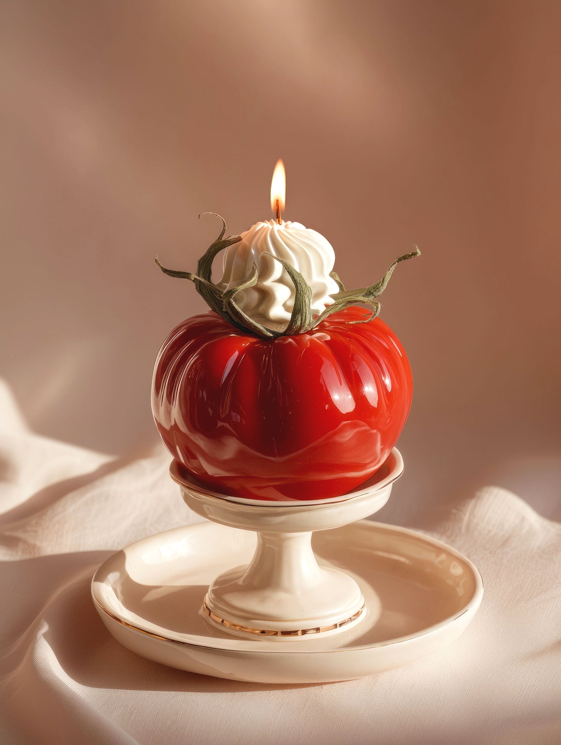 Heirloom Tomato-Shaped Candle Kitchen Artwork
