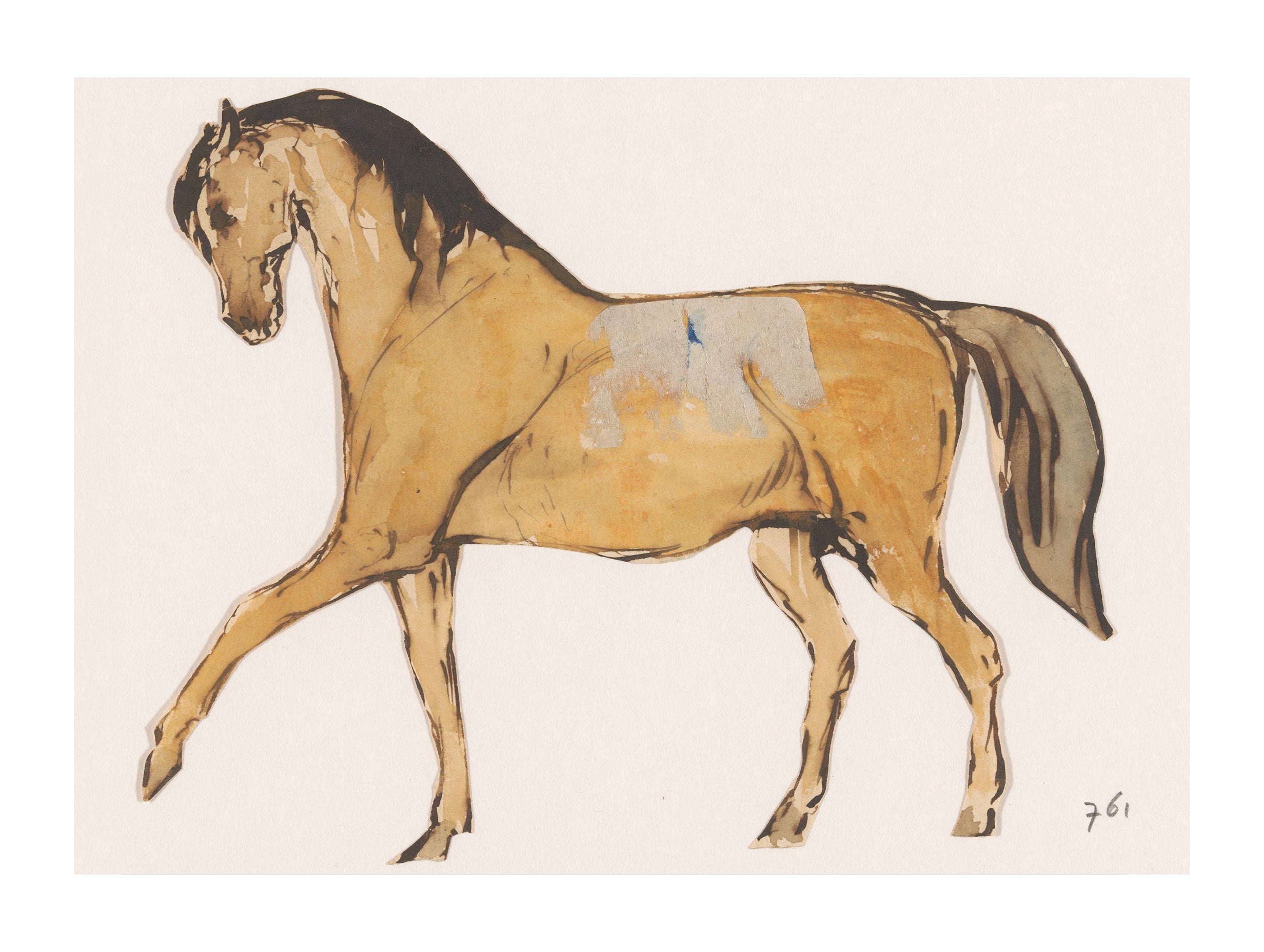 Horse Drawing Johannes Tavenraat Animal Art Print