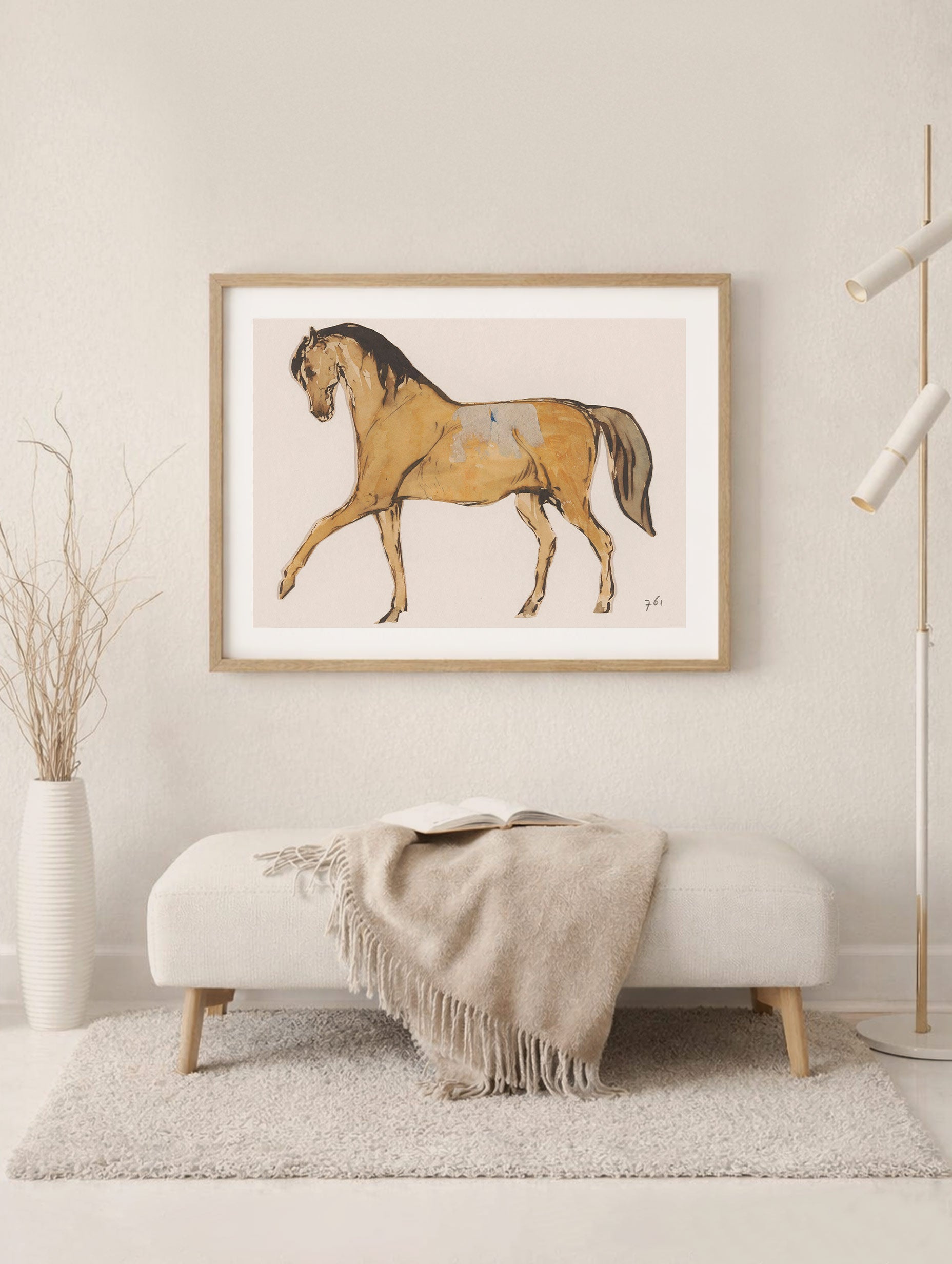 Horse Drawing Johannes Tavenraat Animal Art Print Mockup