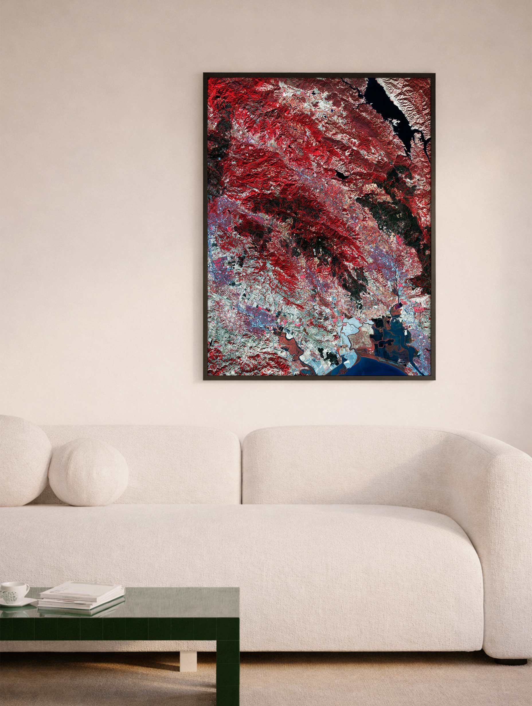 Burn Scars on California's Wine Country Abstract Art Print Mockup