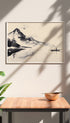 Mountain Ink Wash Painting Poster Mockup