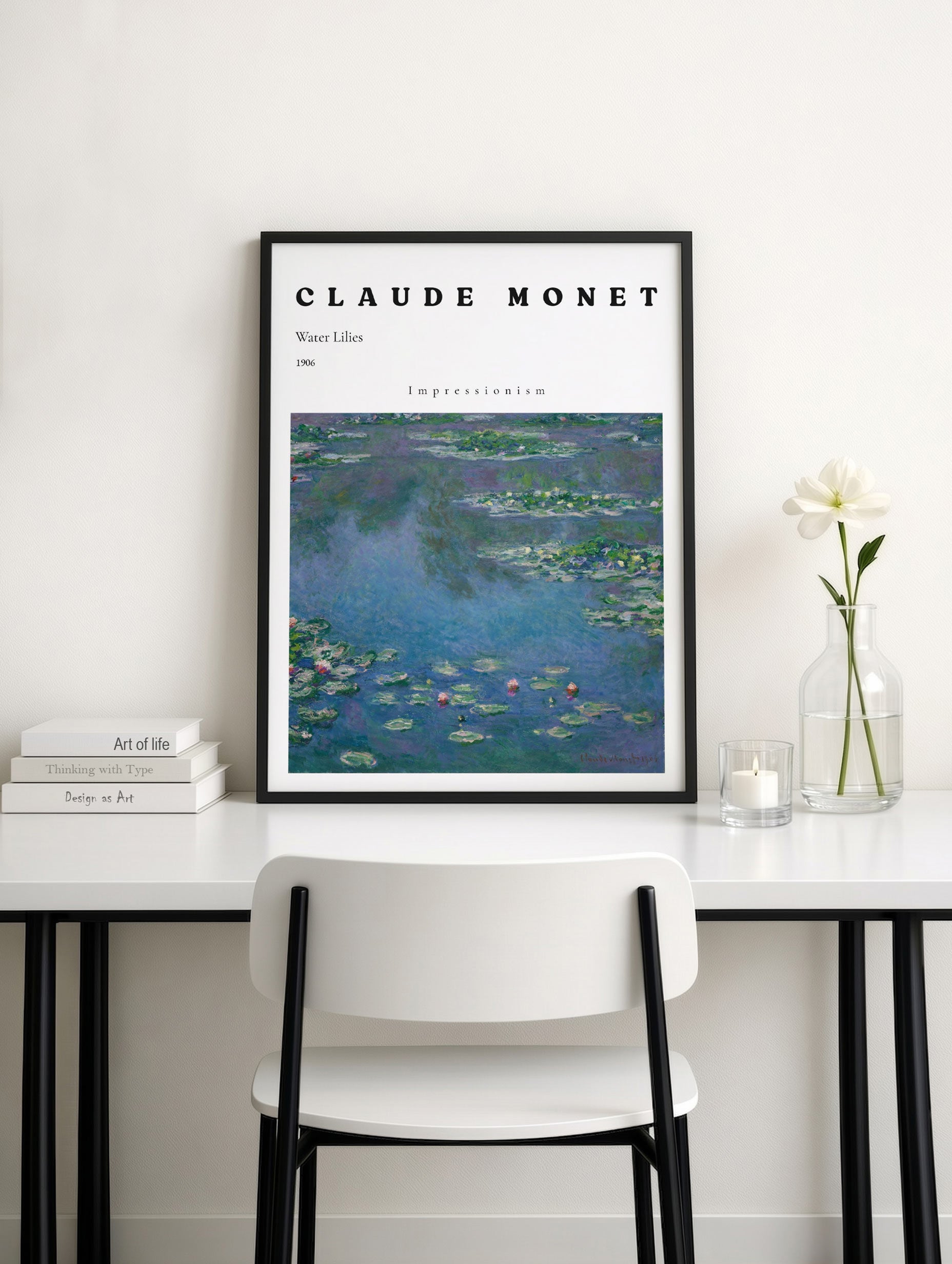 Plakat med portrett av løvinne i svart-hvitt