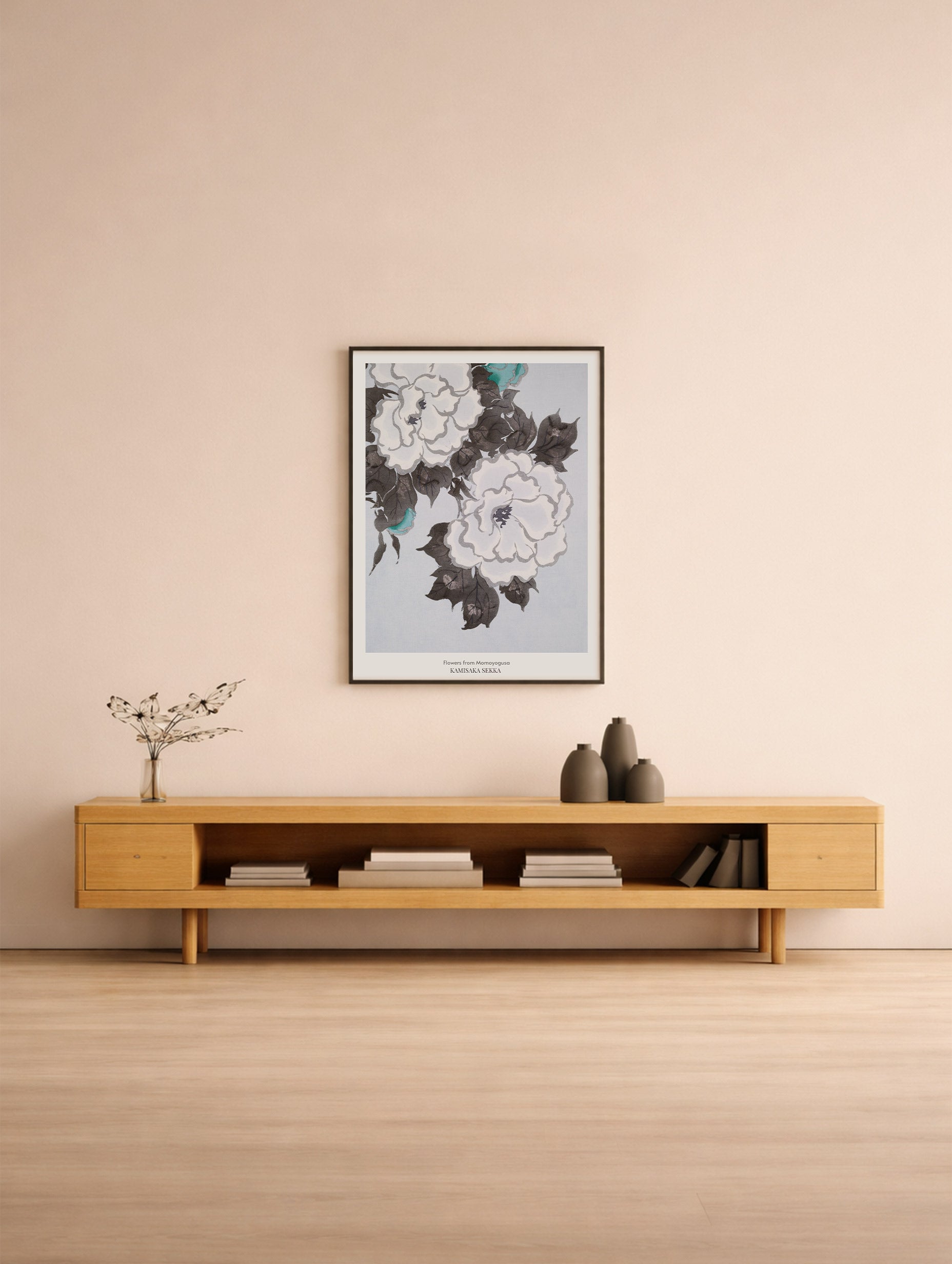 Flowers from Momoyogusa Kamisaka Sekka Art Print No 2 Mockup