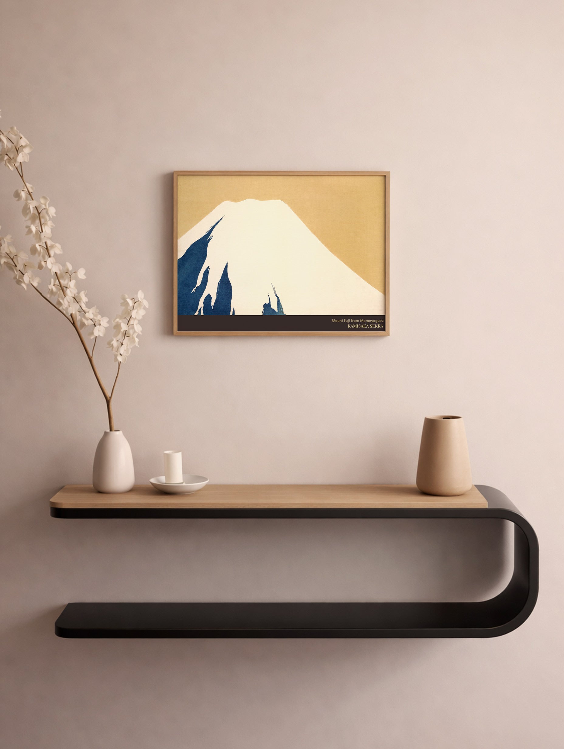 Mount Fuji from Momoyogusa Kamisaka Sekka Art Print Mockup