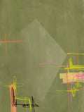 Elena Ristova - Abstract Scribbles on Olive Green Poster