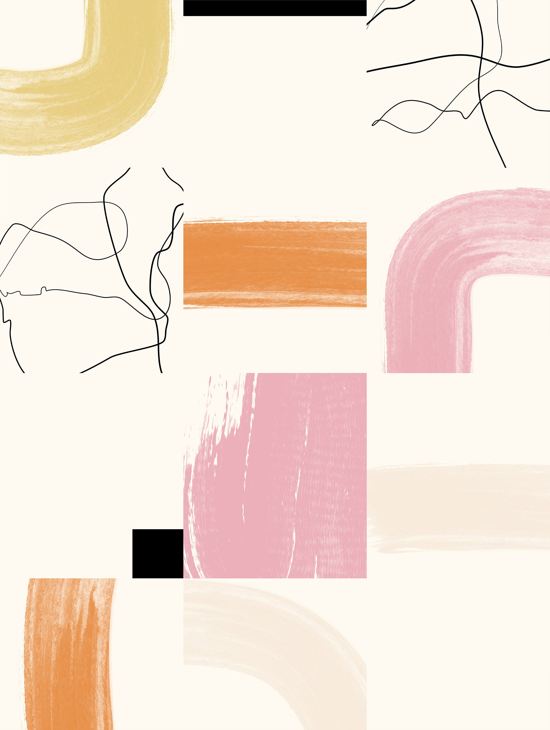 Elena Ristova - Pink Geometric Shapes & Lines Poster