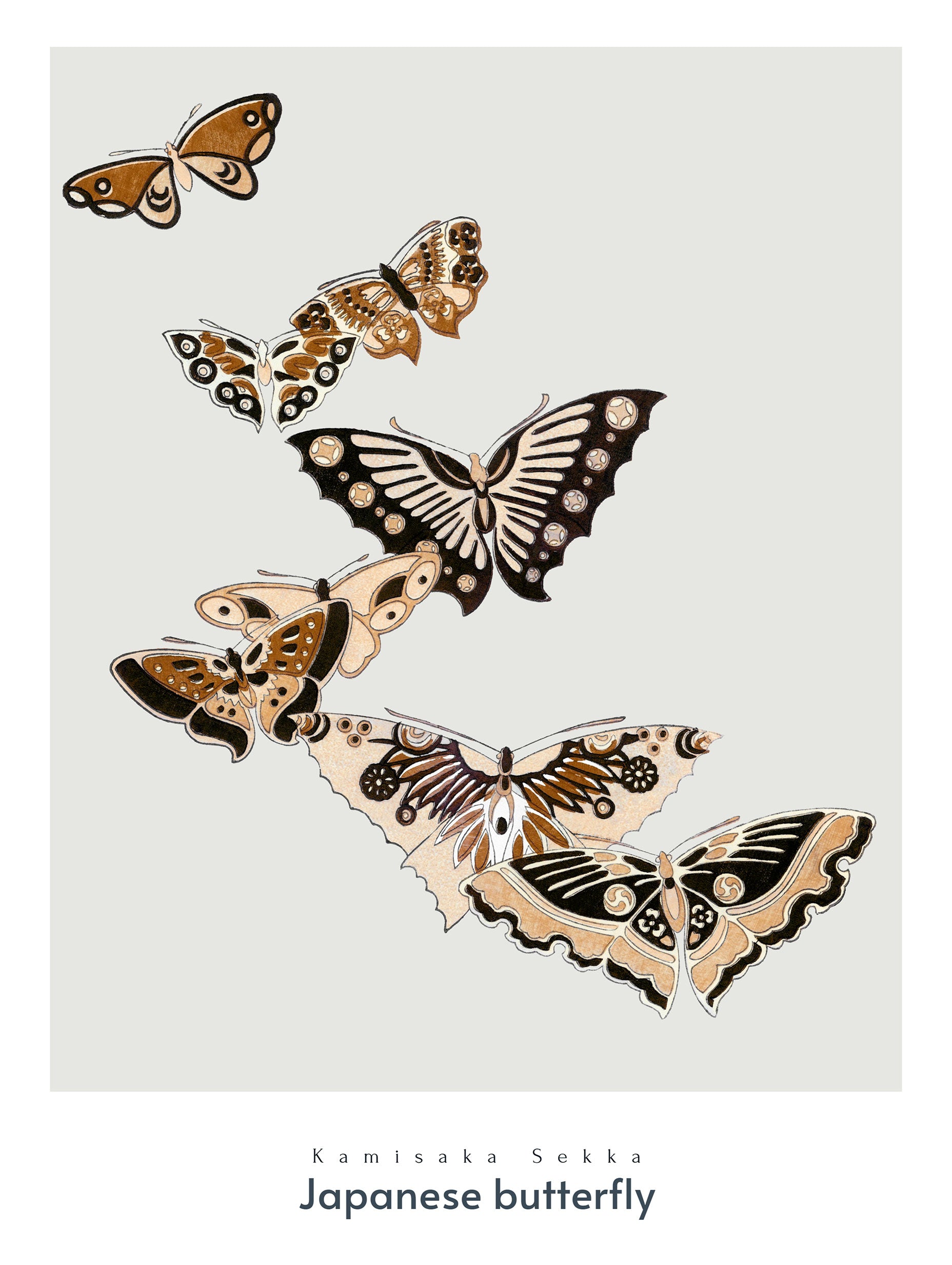 Japanese Butterfly - Kamisaka Sekka Art Print No 2 Mockup