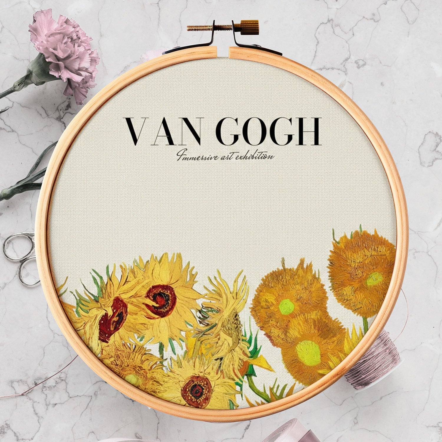 Van Gogh Sunflowers Embroidery Design