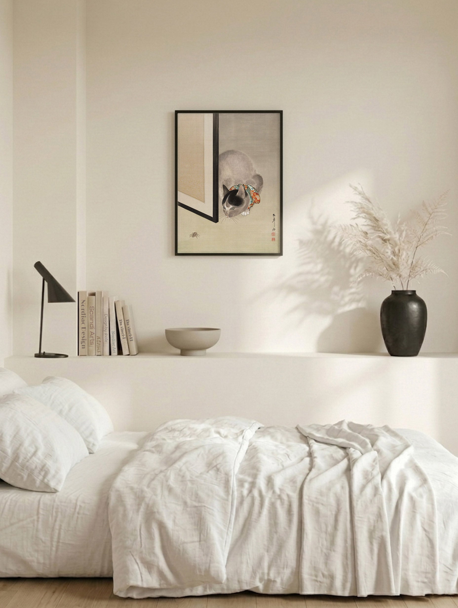 Cat Watching a Spider - Ōide Tōkō Art Prints