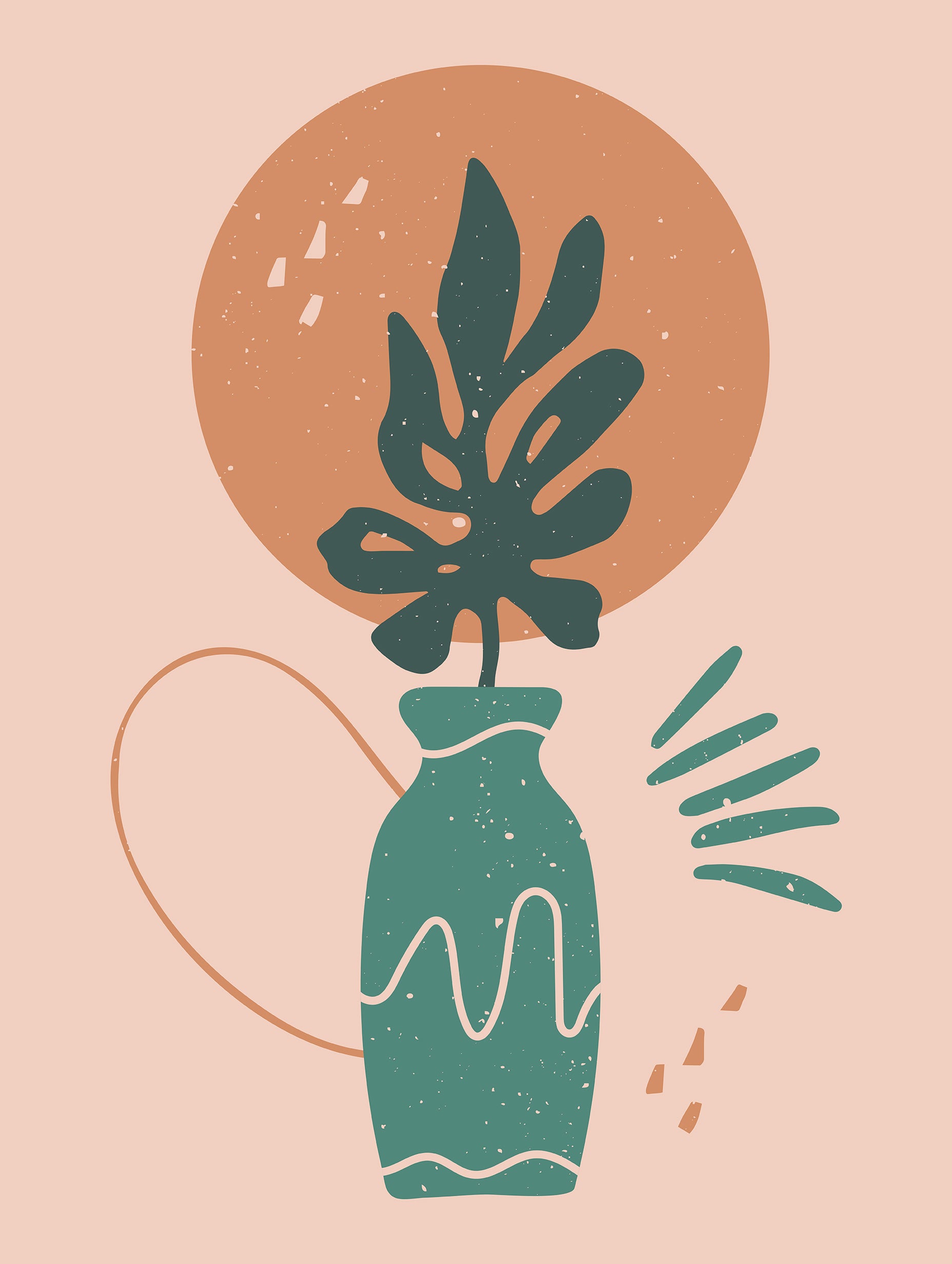 Leaf Vase Form Poster