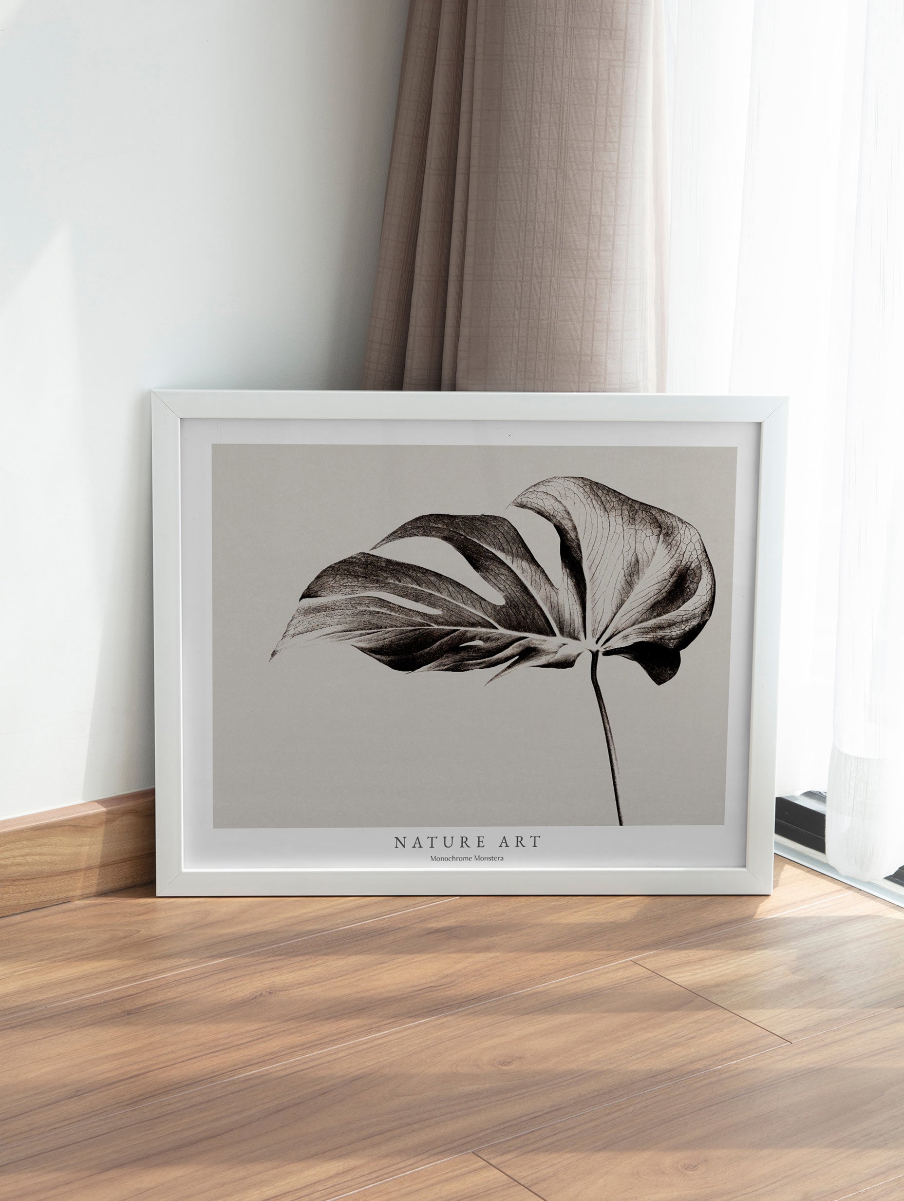 Monochrome Monstera Poster Mockup