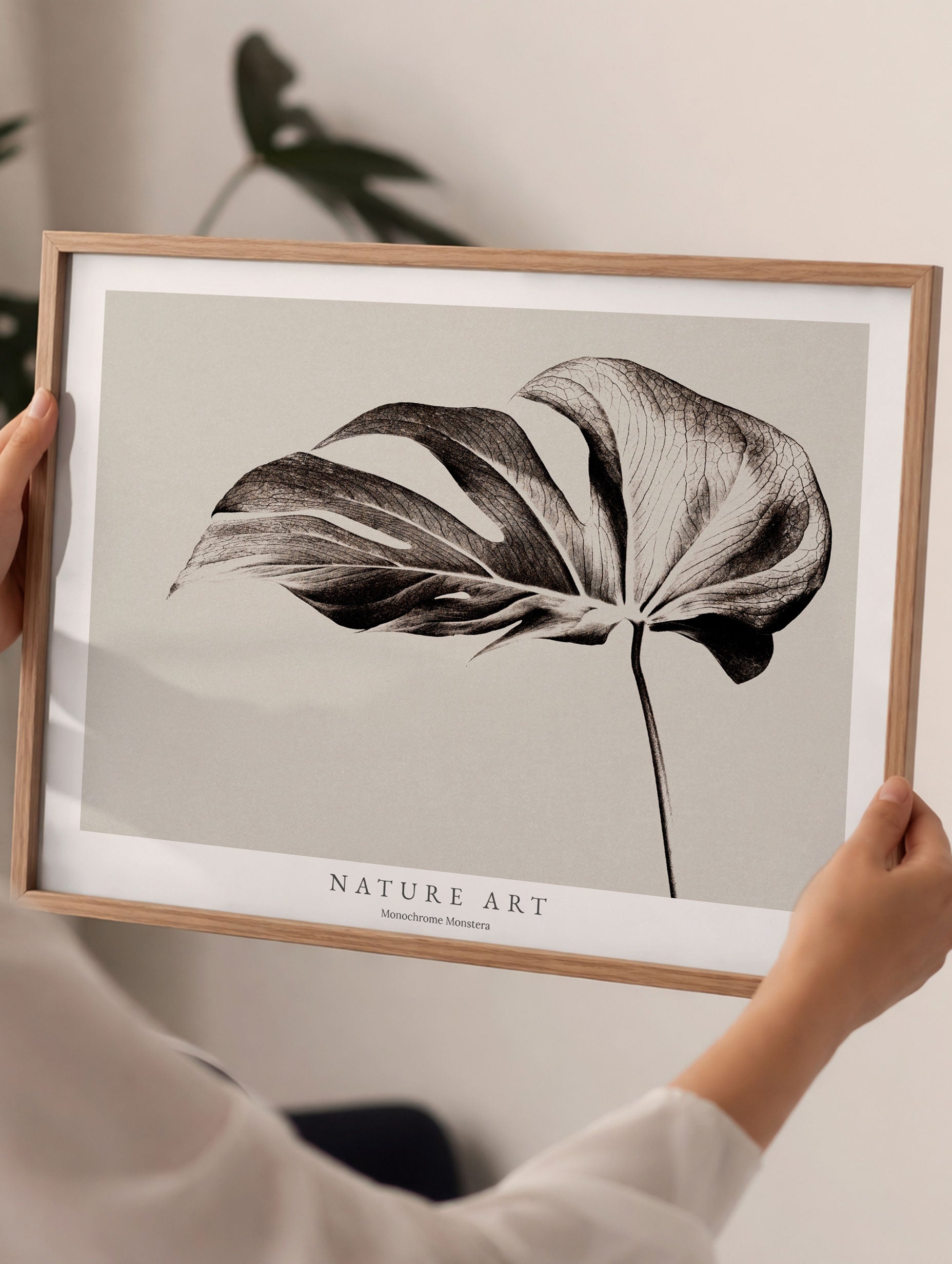 Monochrome Monstera Poster Mockup