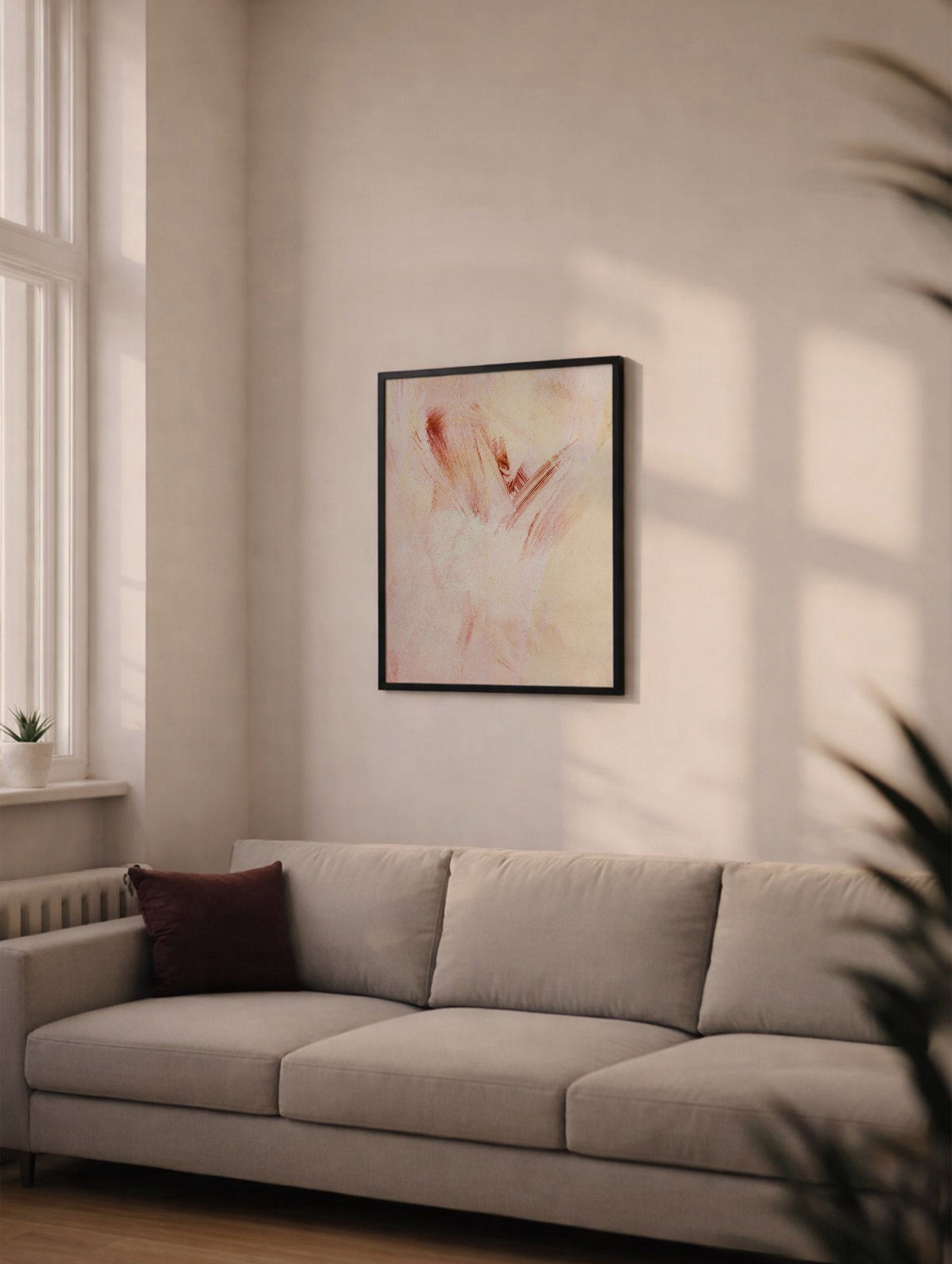 Pastel Paint Brush Stroke Poster Poster Mockup