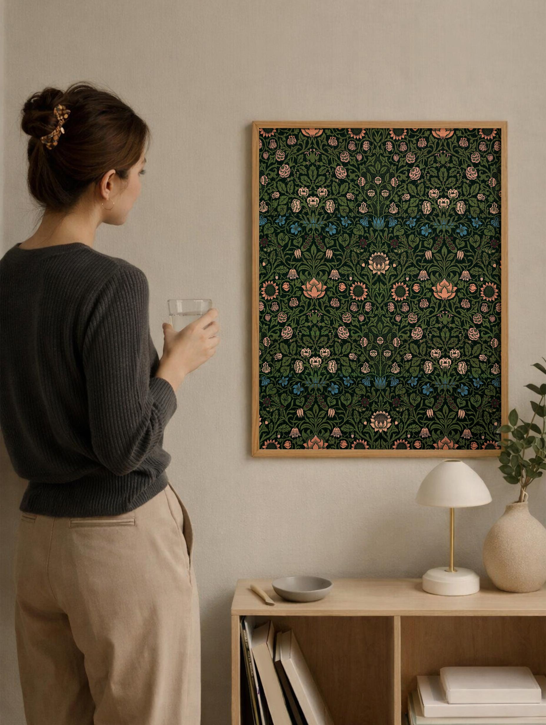 Violet and Columbine– William Morris Art Print Mockup