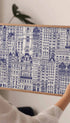 Blue City Buildings Poster Mockup