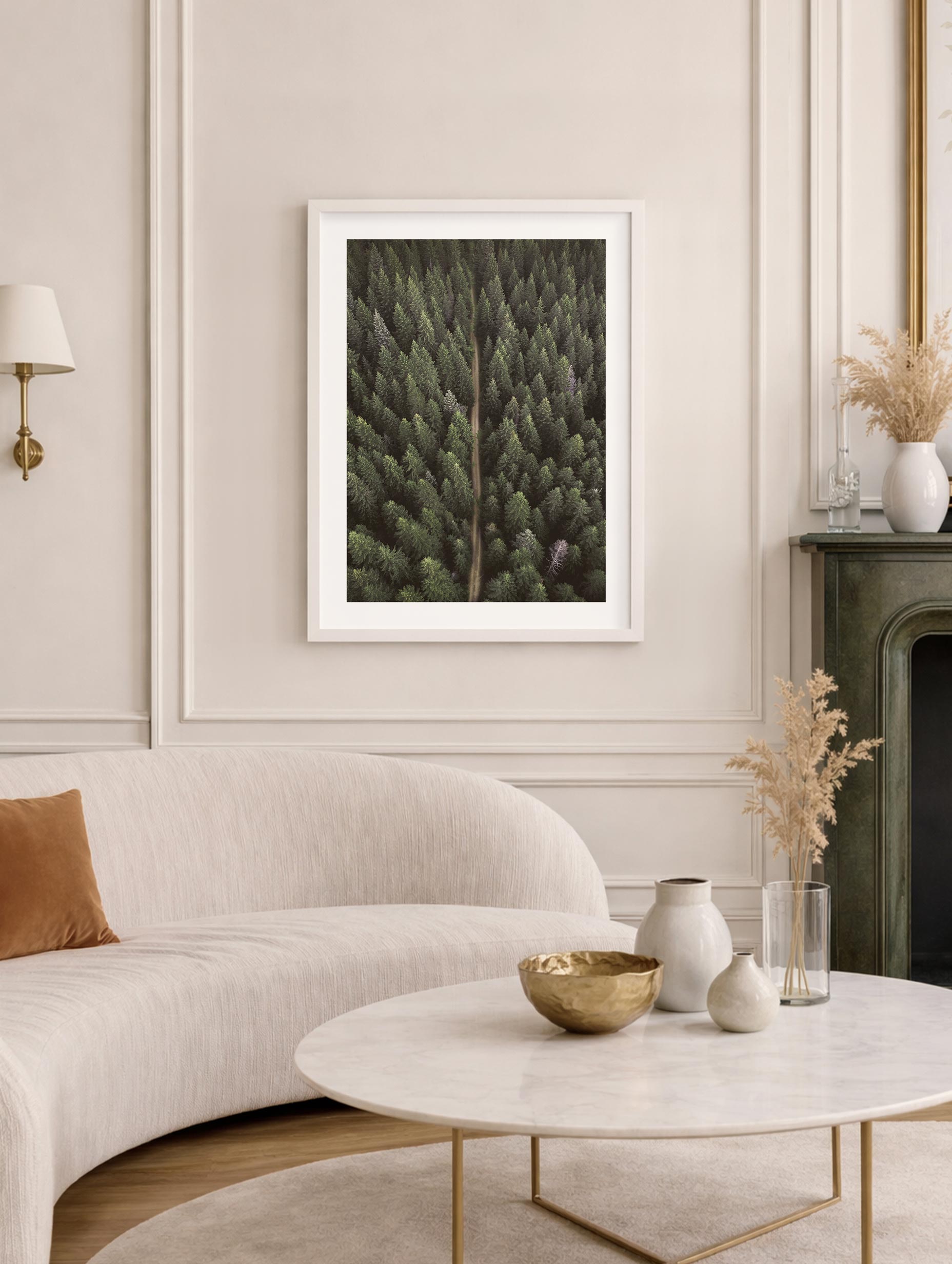 Forest With Dirt Road Poster Mockup