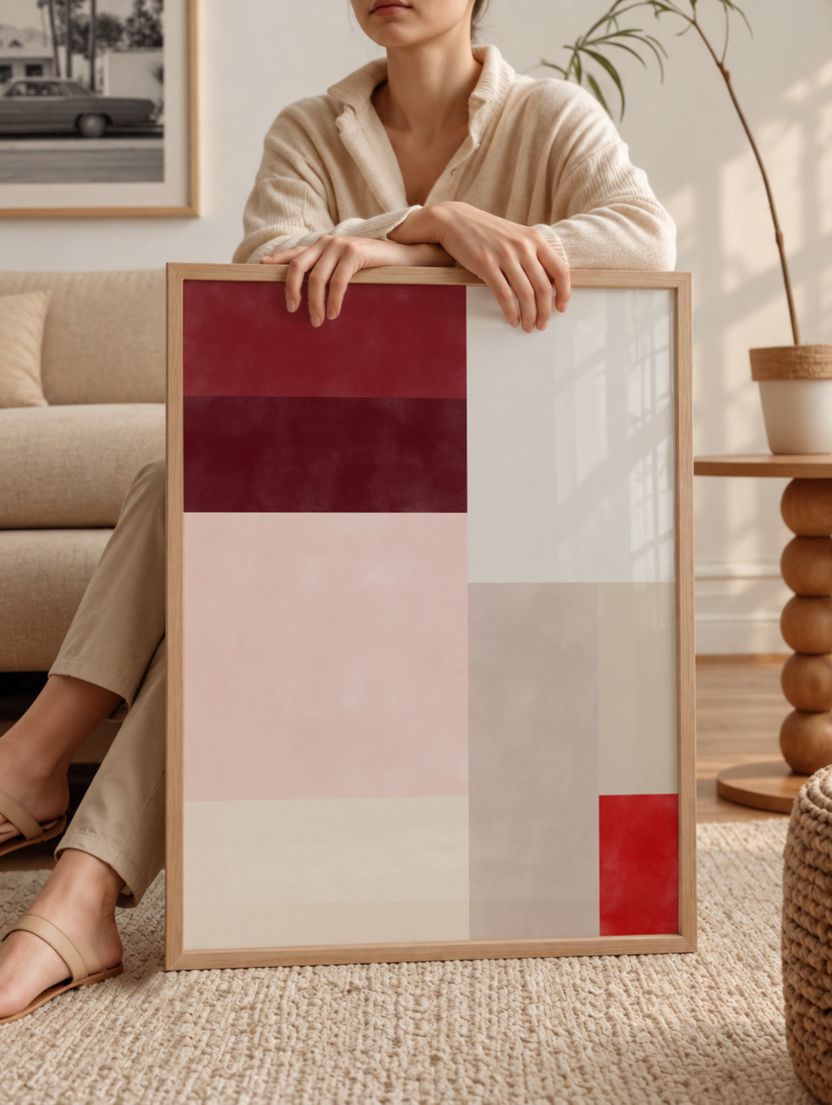 Elena Ristova - Red & Pink Color Block Poster
