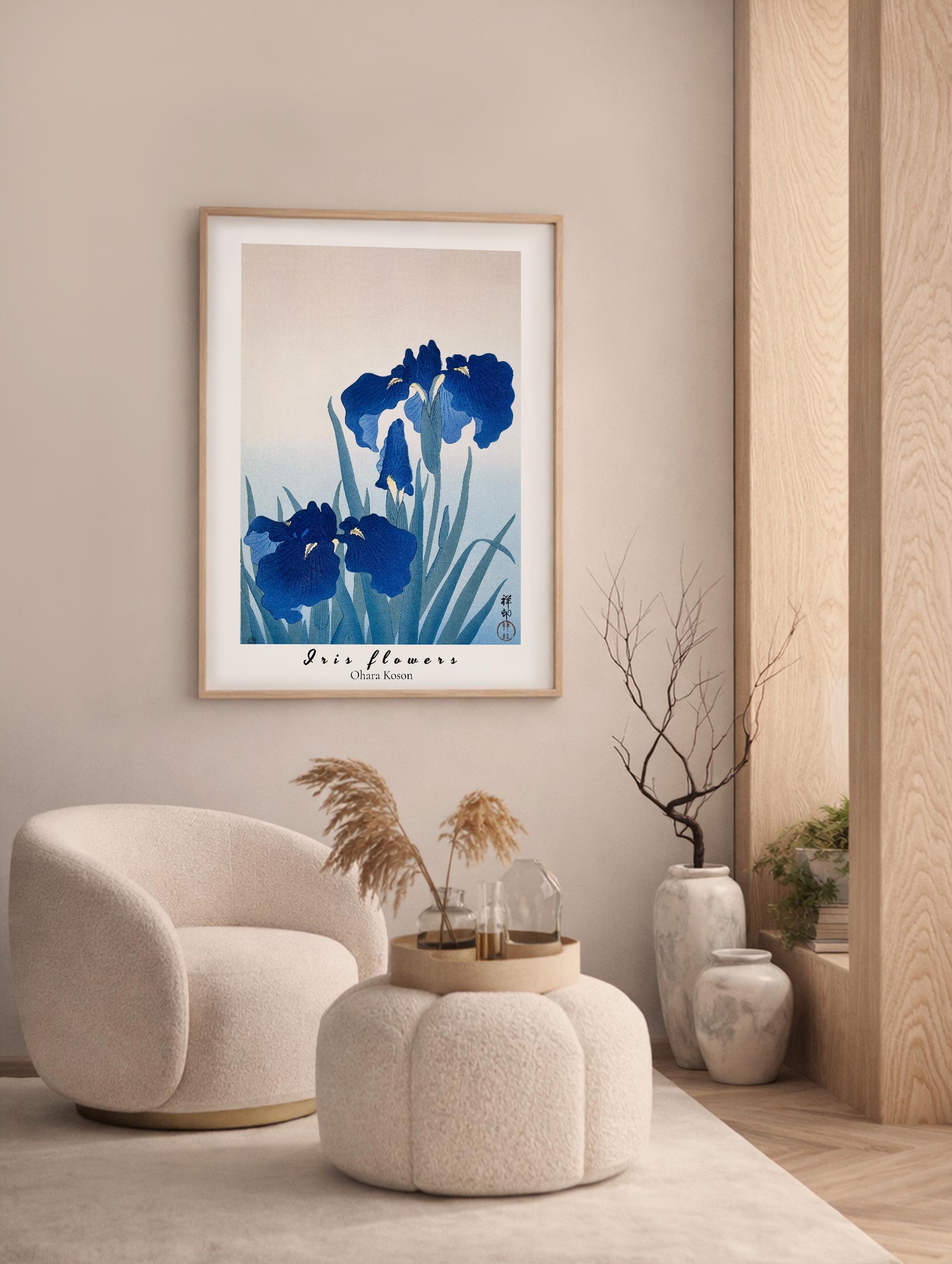 Blue Irises – Ohara Koson Japanese Woodblock Art Print