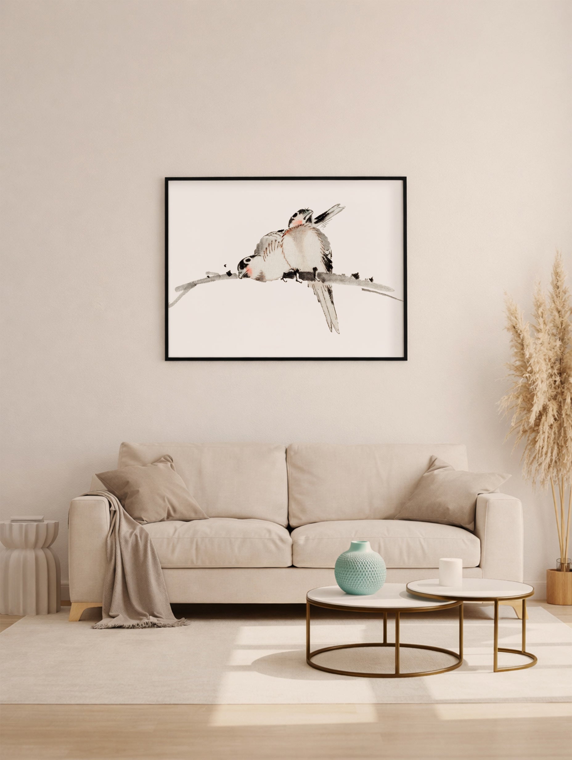 Two Birds on Branch – Katsushika Hokusai