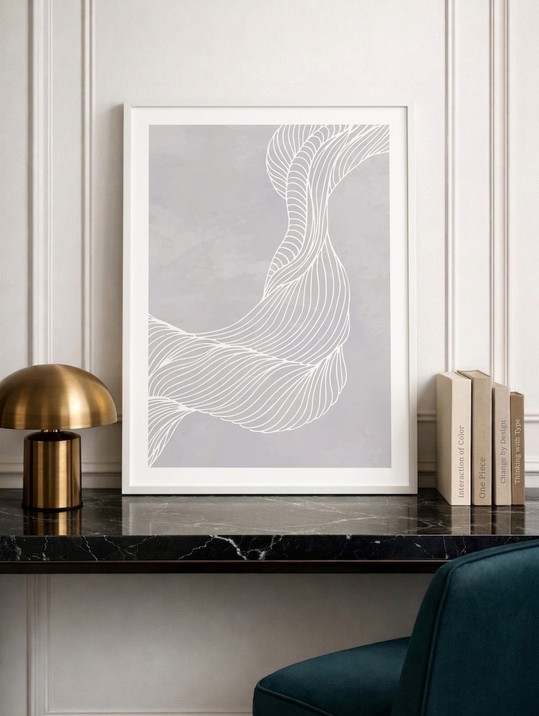 Abstract Line Wave Poster No 2