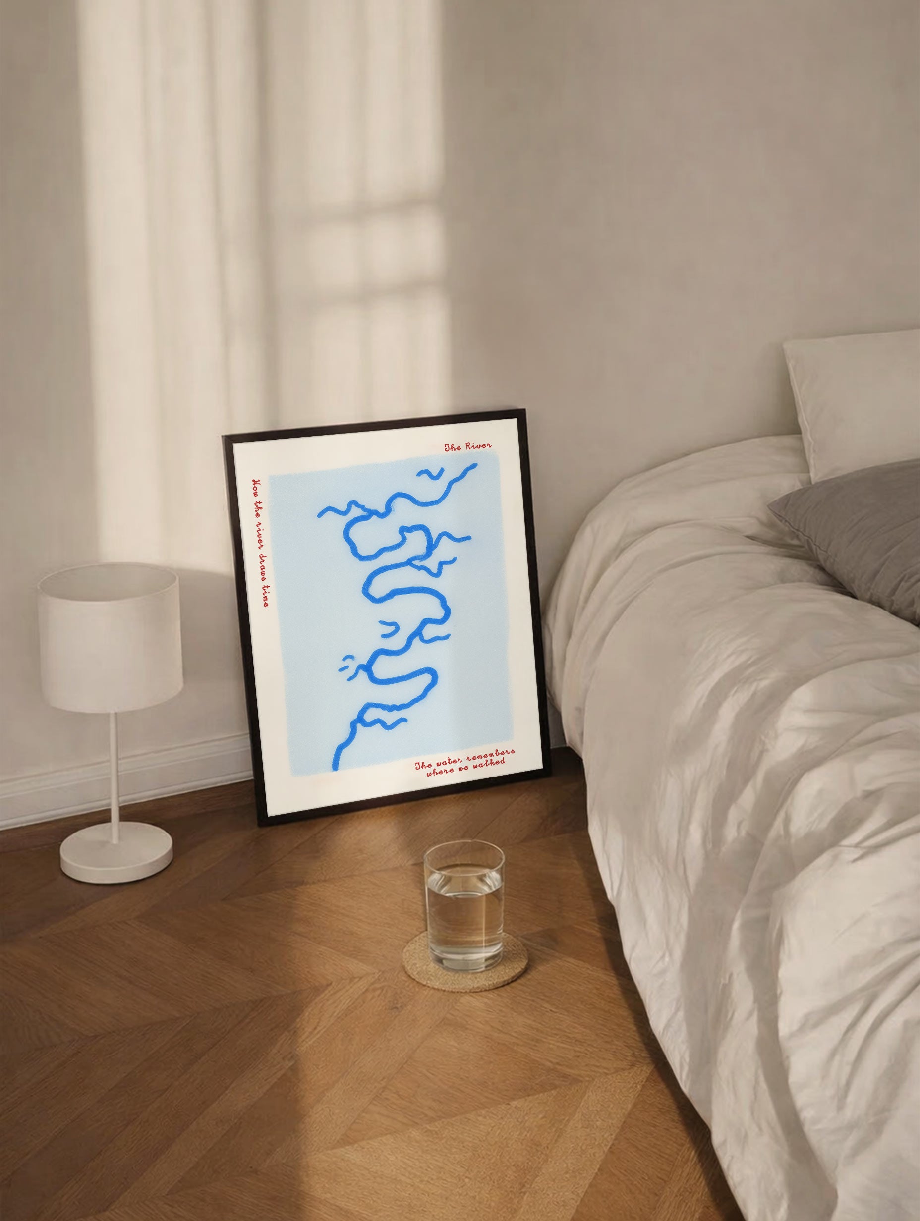 The River Draws Time Line Art Print