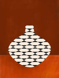 Elena Ristova - Geometric Patterned Vase on Warm Tones Poster