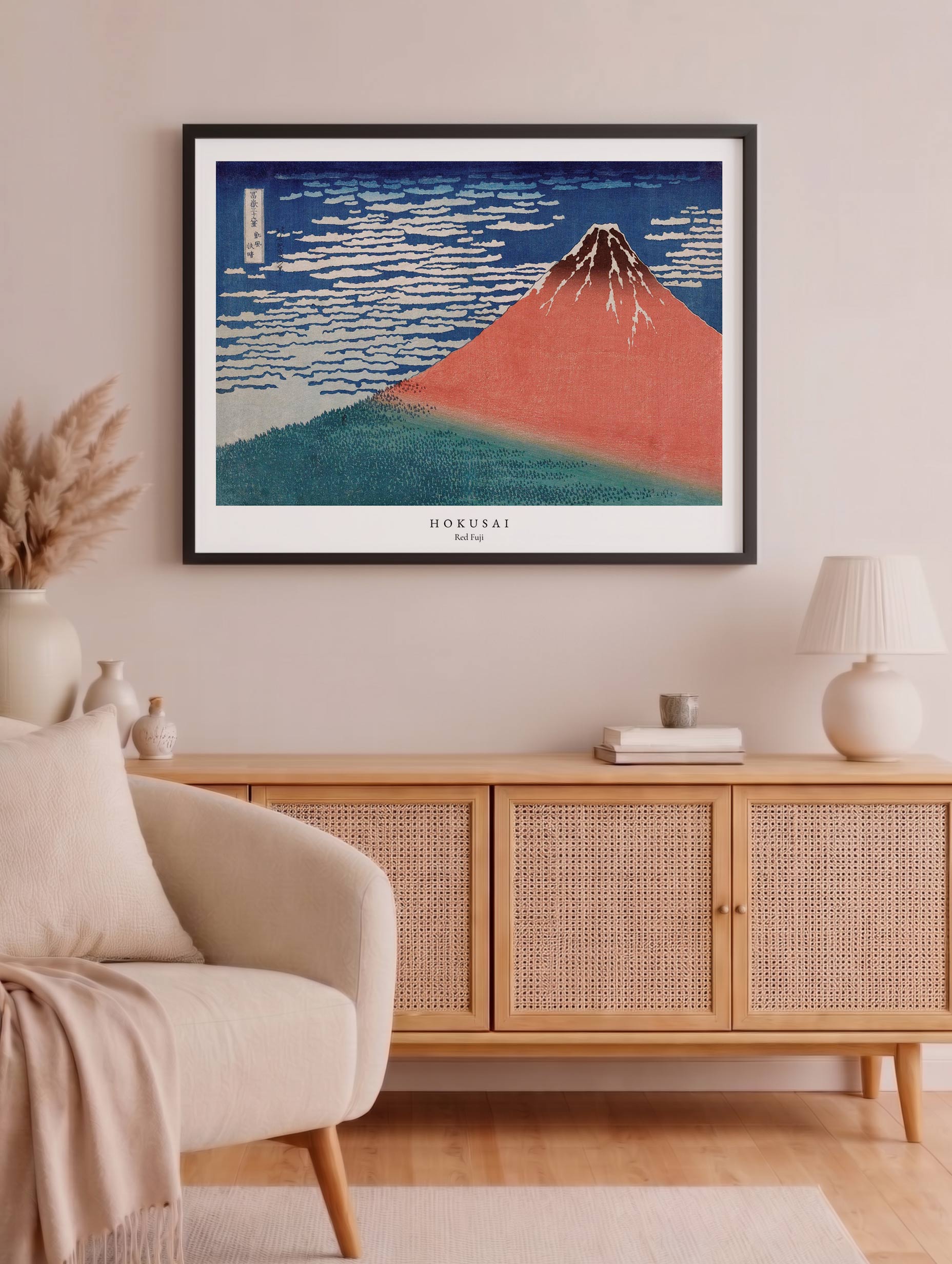 Red Fuji by Hokusai Mockup