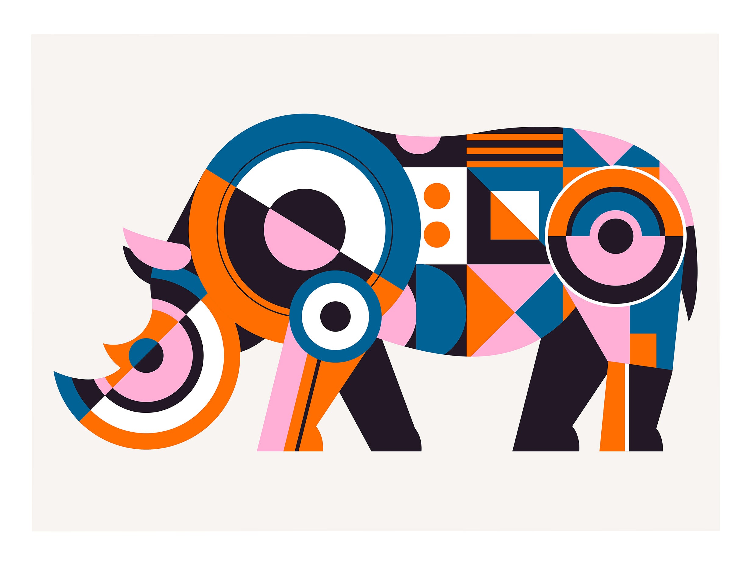Abstract Rhino Poster