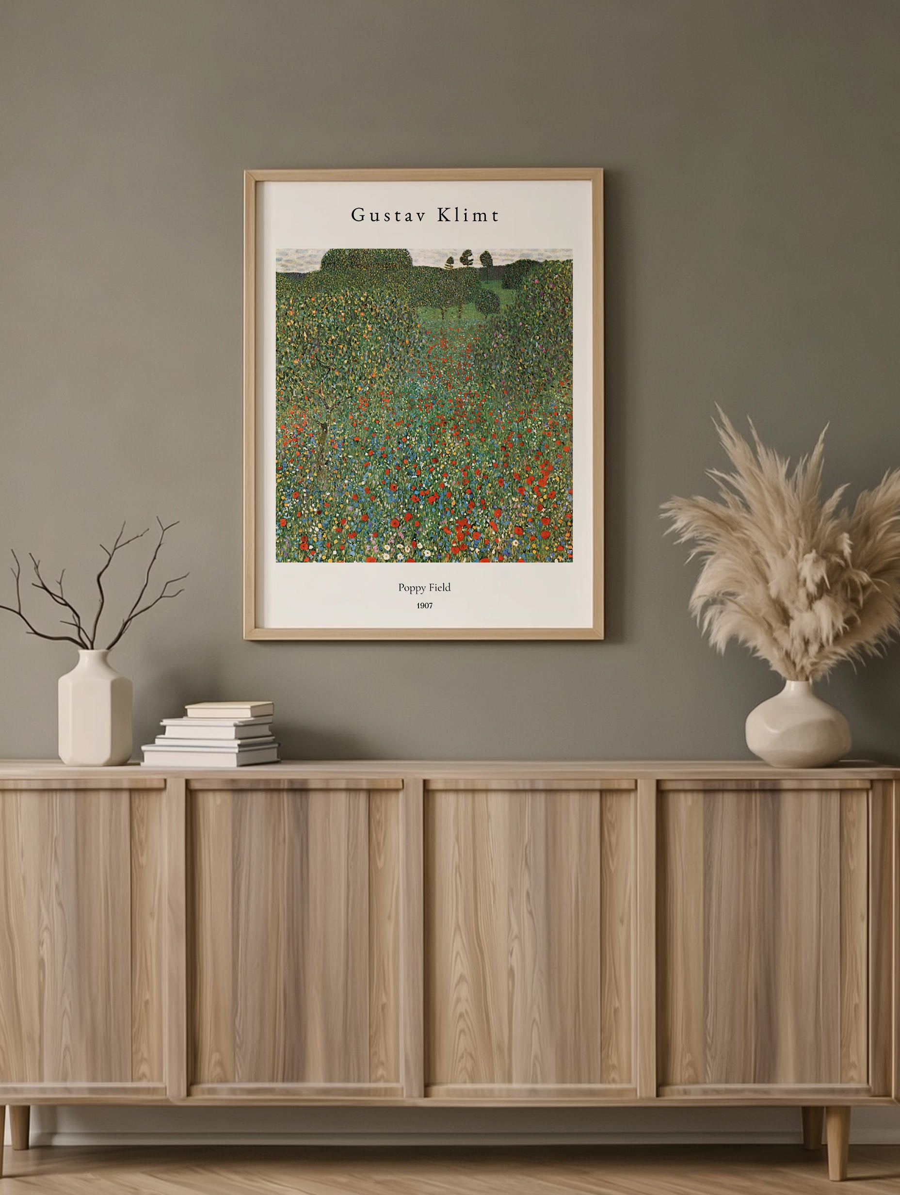 Poppy Field (Mohnfeld) - Gustav Klimt Art Print Mockup