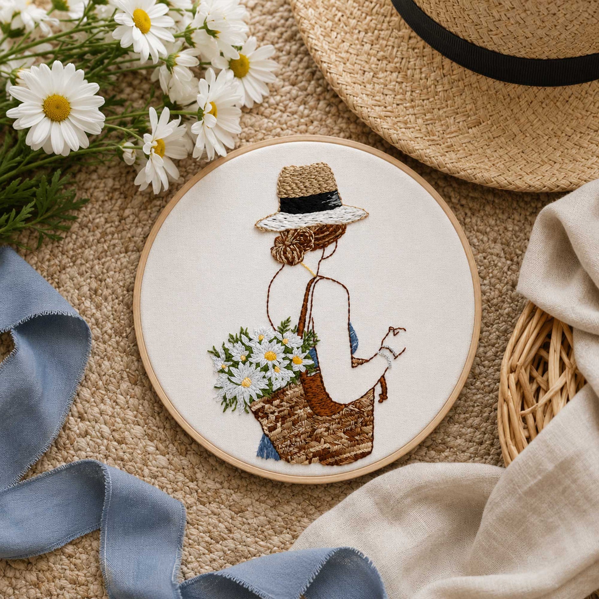Daisy Girl Embroidery Design