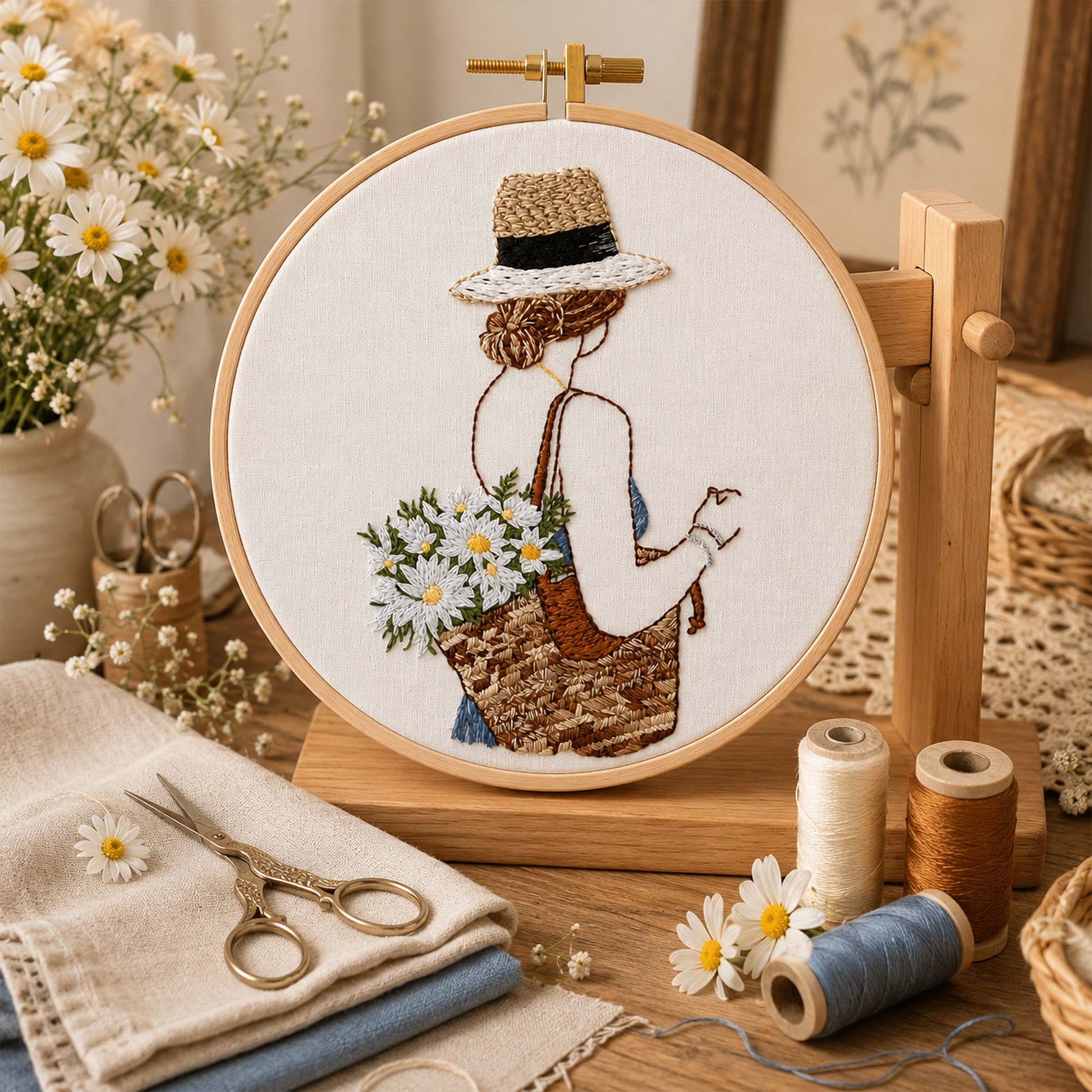 Daisy Girl Embroidery Design