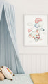 Elephant Flying with Balloons Poster Mockup