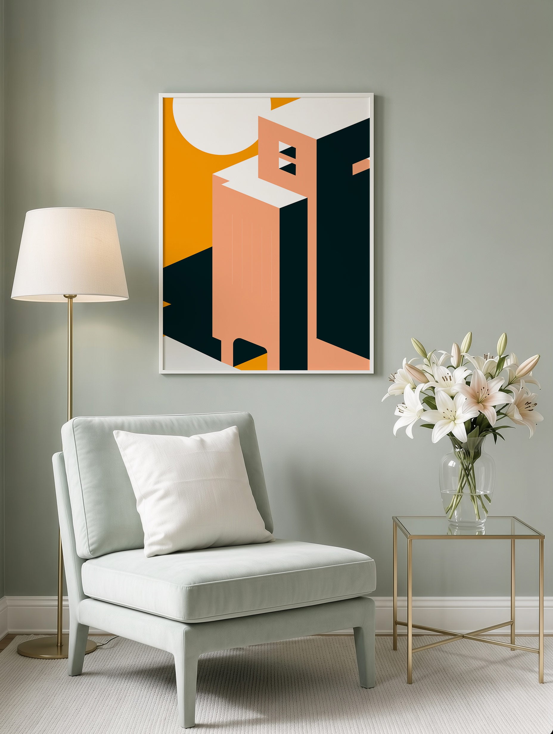 Modern fasadgeometriposter
