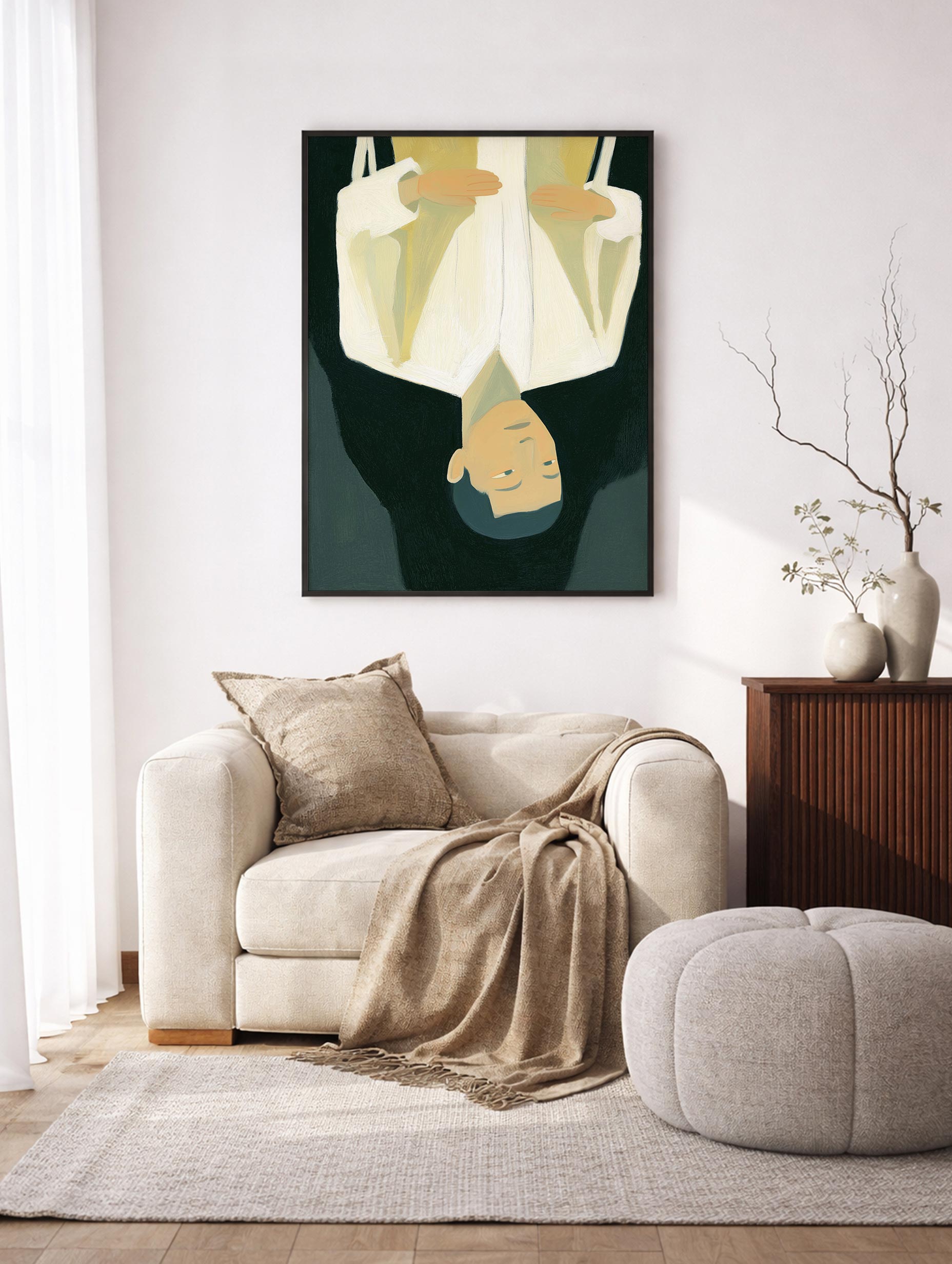 Upside-Down Portrait Poster Mockup