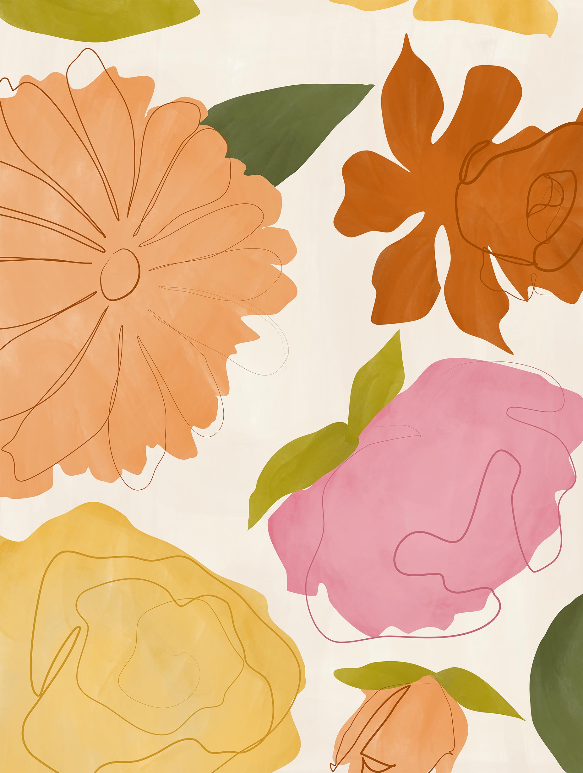 Elena Ristova - Abstract Colorful Floral Pattern Poster