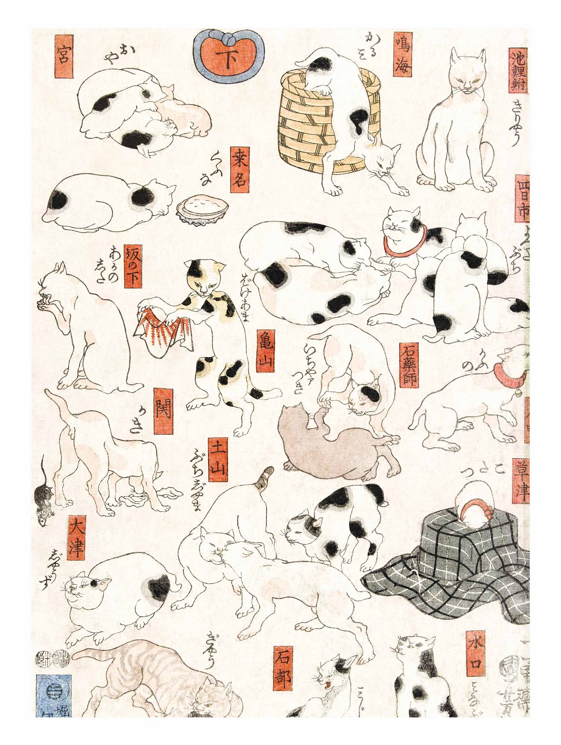 Cats Poster - Utagawa