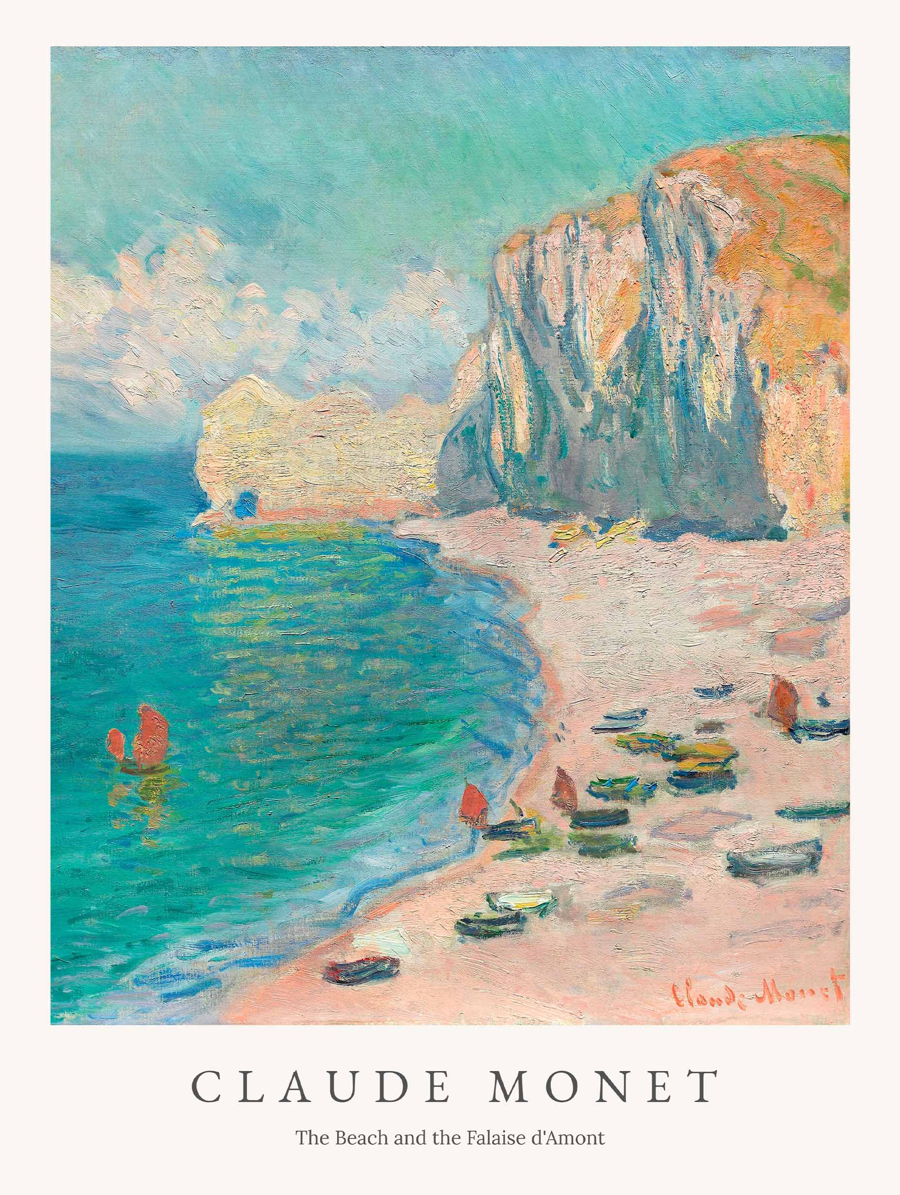 The Beach and the Falaise d'Amont - Claude Monet