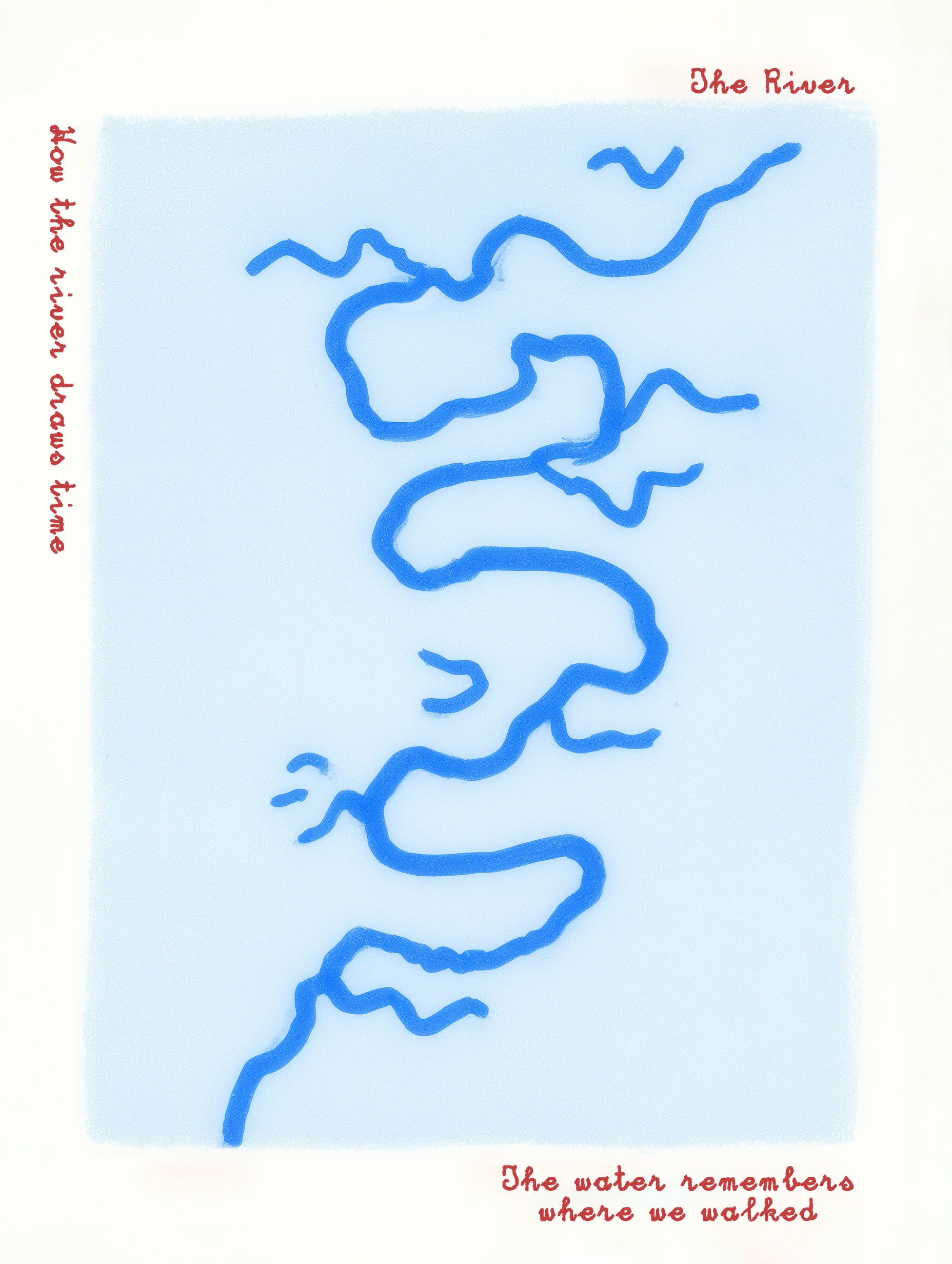 The River Draws Time Line Art Print