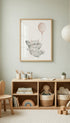 Little Raccoon with Balloon Poster Mockup