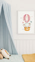Baby Elephant in Hot Air Balloon Poster Mockup