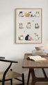 Cozy Cats Illustration Poster Mockup