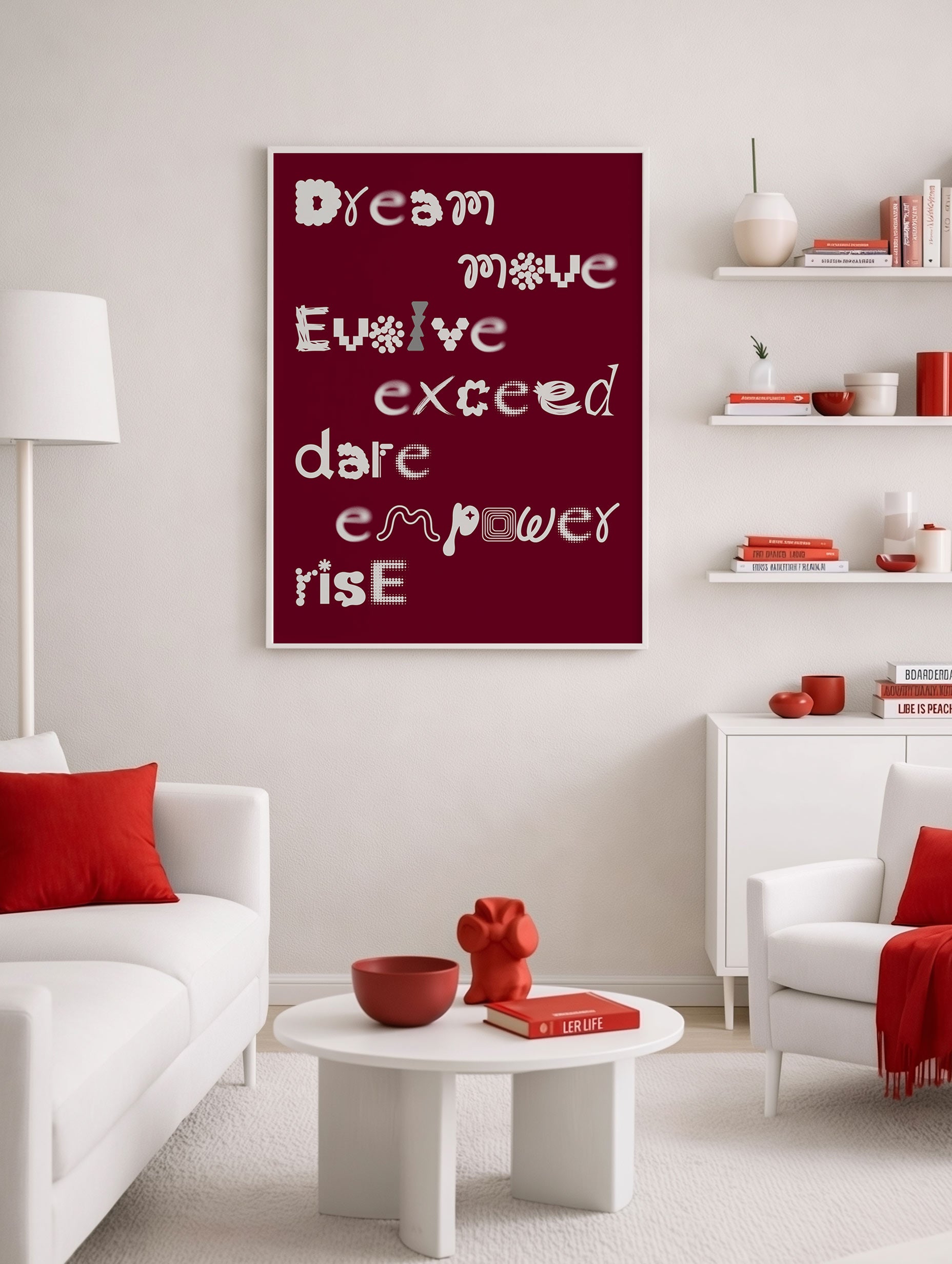Evolve Exceed Empower Motivational Poster Mockup