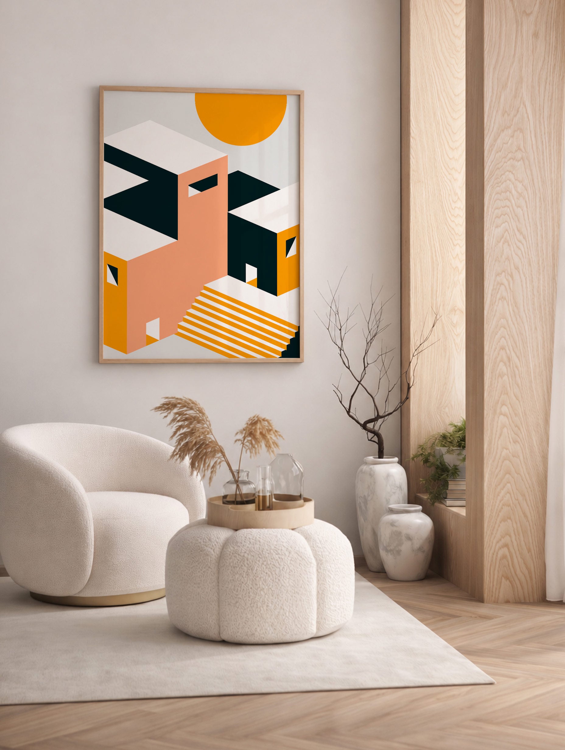 Modern trappgeometri-poster