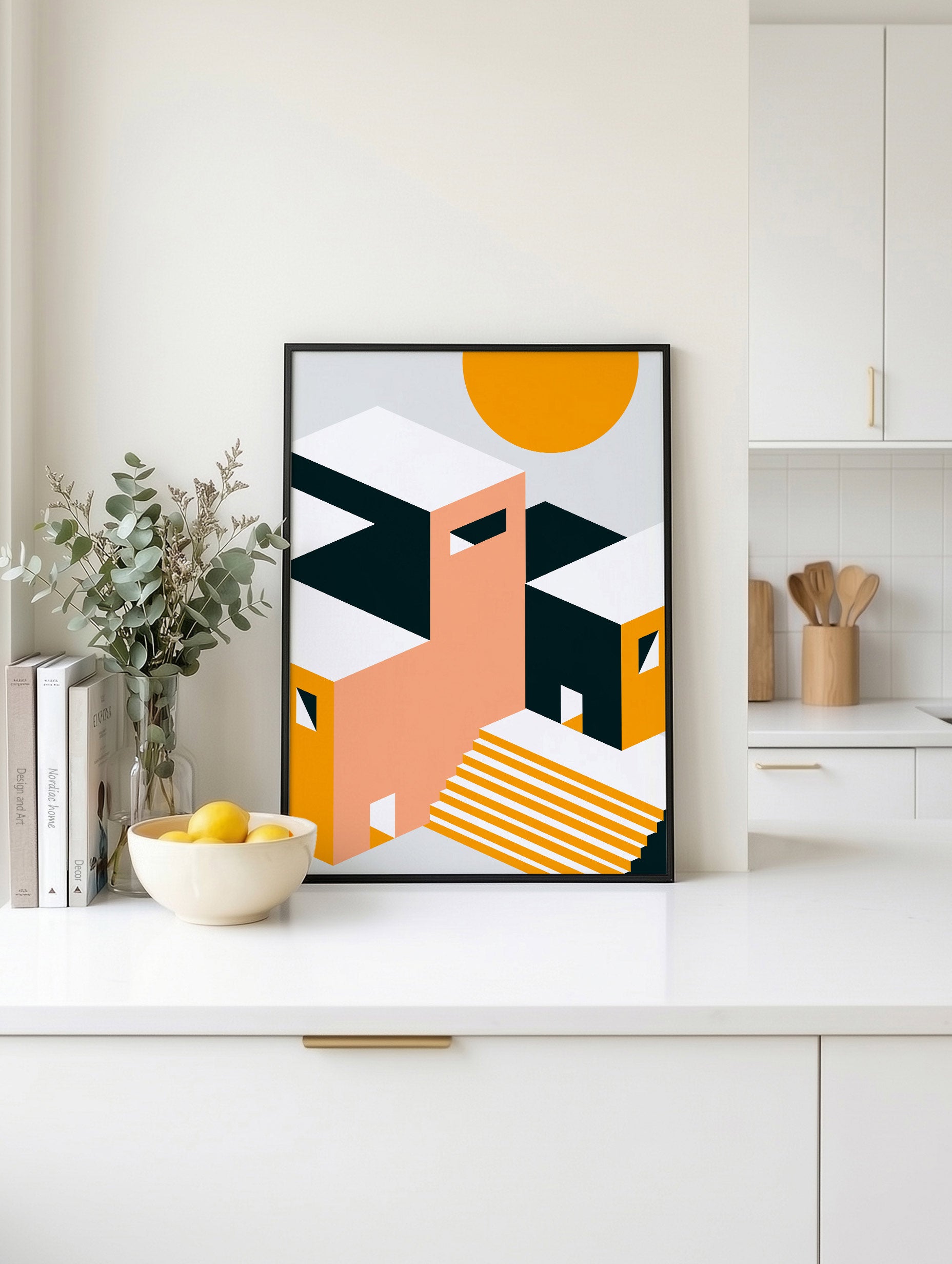 Modern trappgeometri-poster
