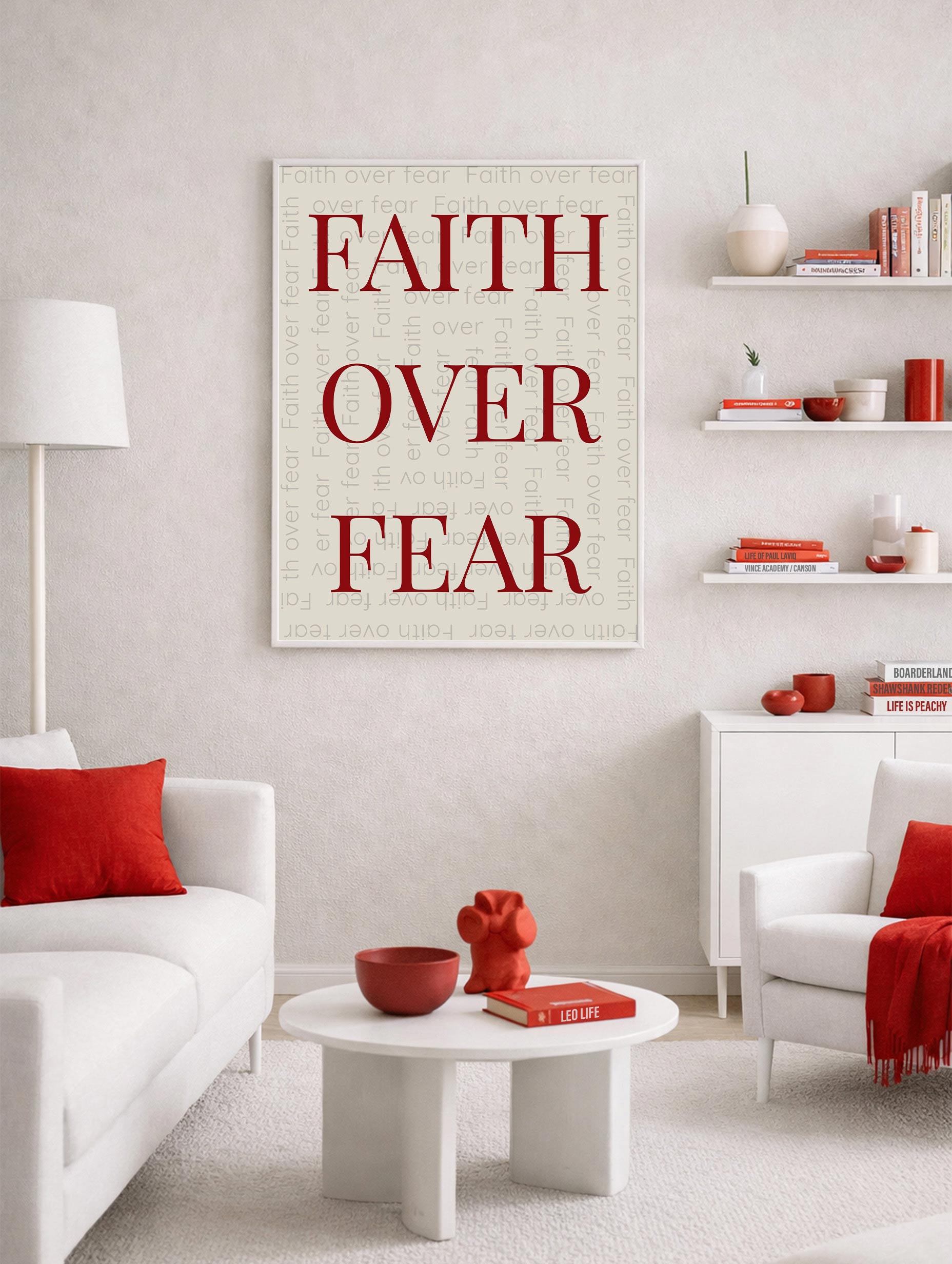 Faith Over Fear Motivational Poster Mockup